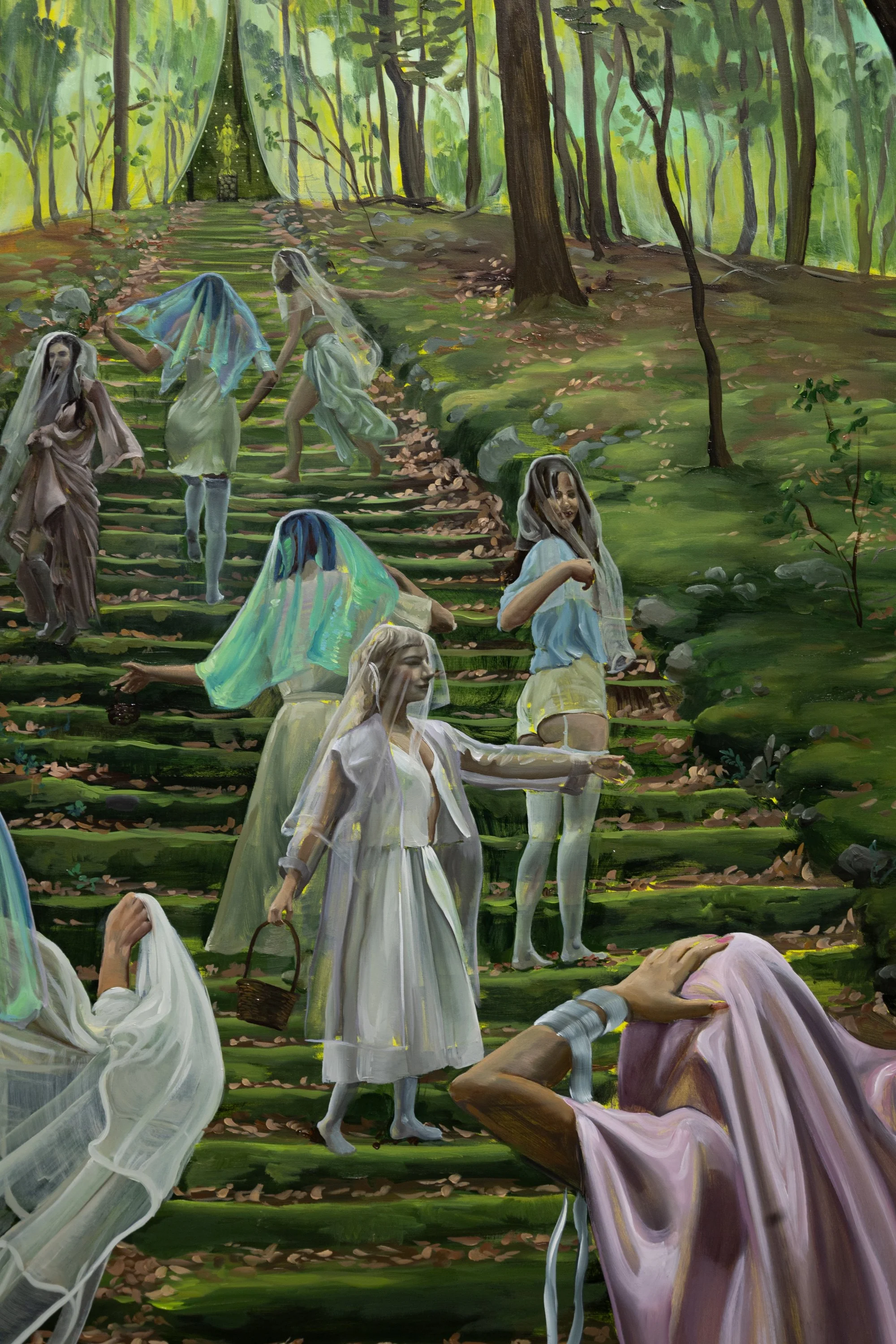  detail,  Ascending , 75 × 60in, oil on linen, 2025 