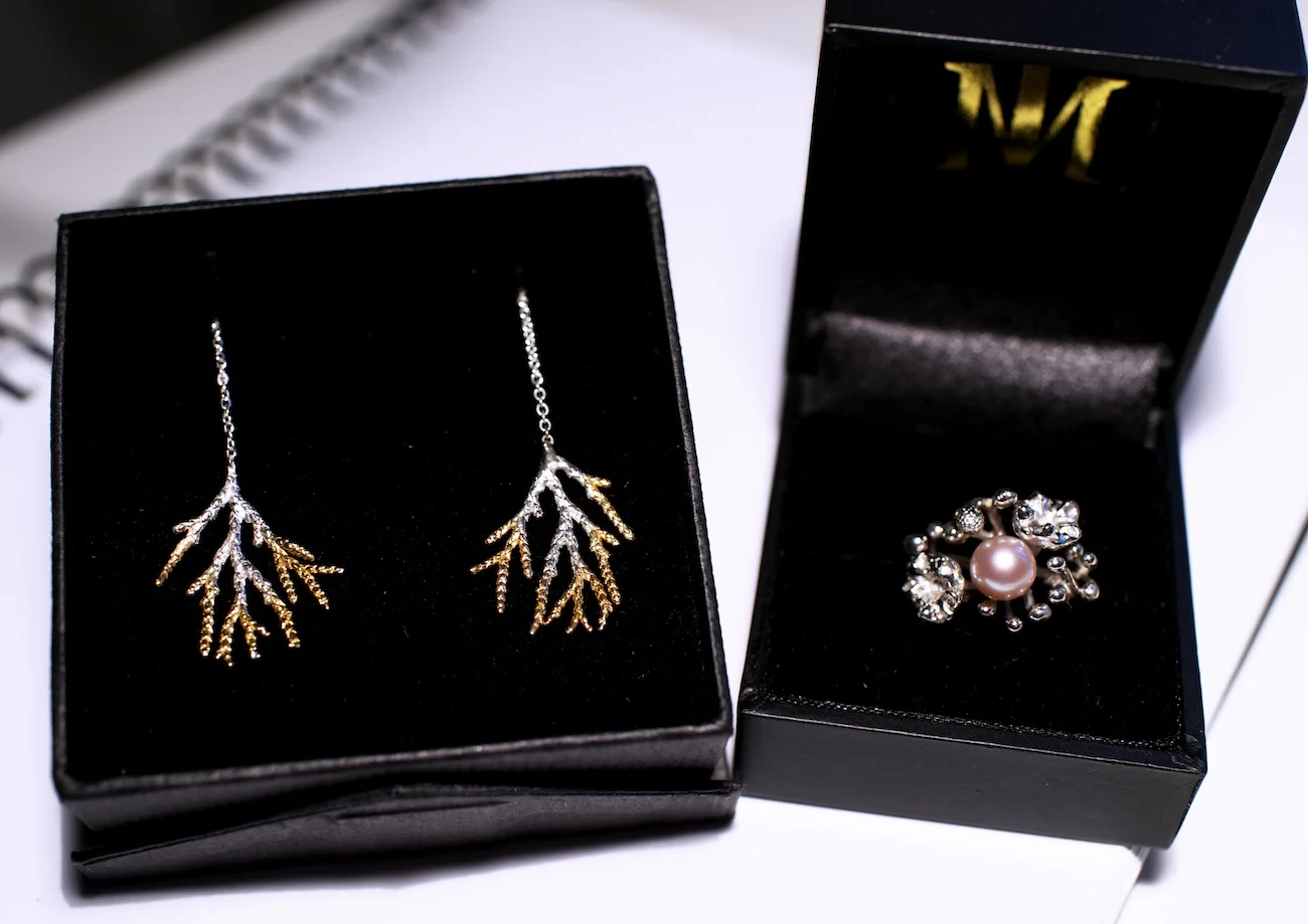 Matching ring and earrings set bought by one of my awesome new neighbours. Thanks Hisako!
