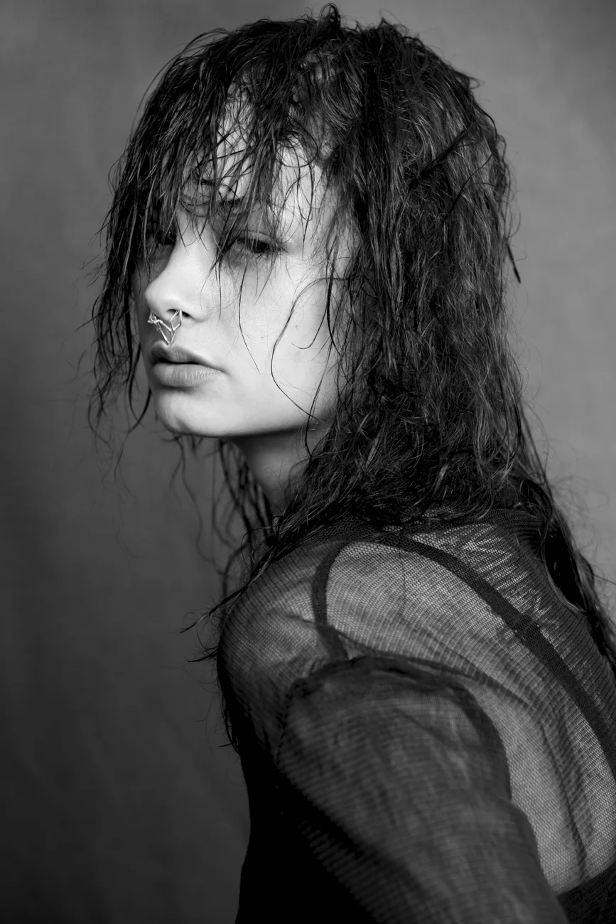 Zheani Sparkes wearing Ellipse Setpum. Photographed by Michael Murchie
