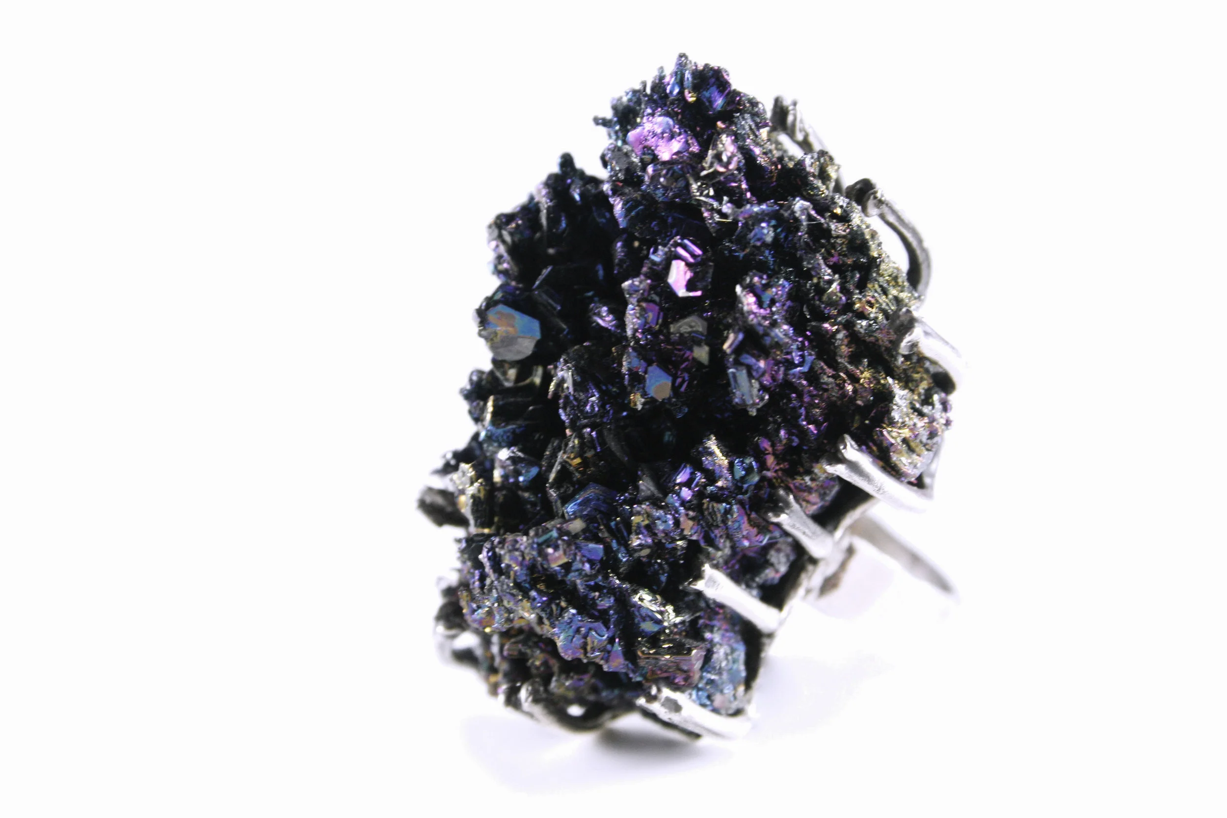 Custom Symmetria Ring // solid Argentium Silver and Comet Pyrite (2012)