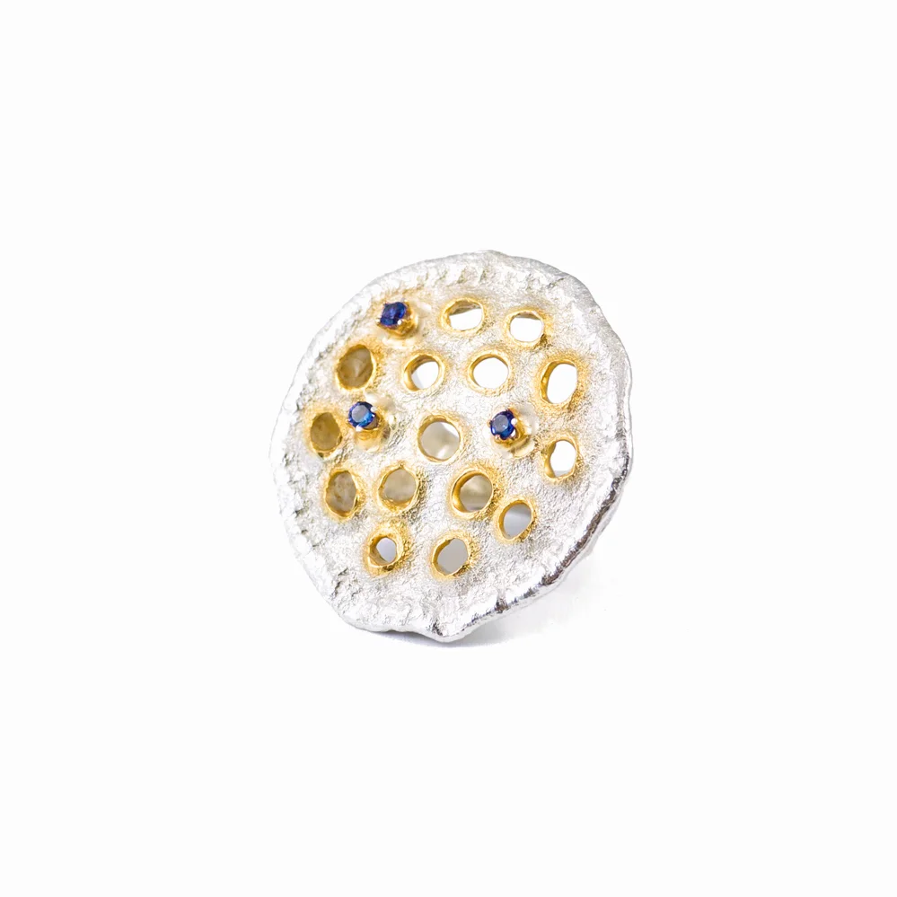 Quanta Ring | Sterling silver, sapphire.