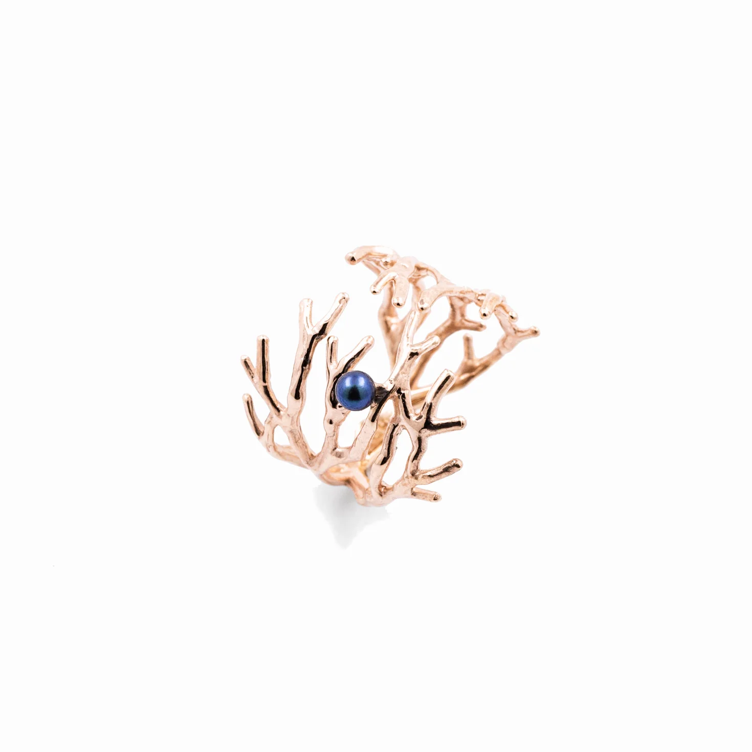 Dendrite Ring | Rose gold, pearl.