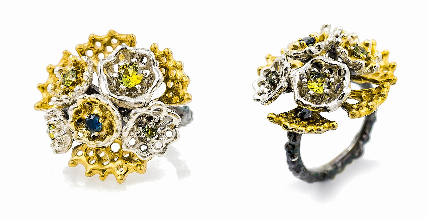 Emerging ring | Sterling silver, Australian sapphires.