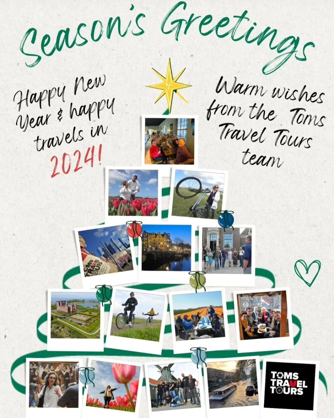 Season's Greetings from Toms Travel Tours, your travel partner for tailored tours and the best travel experiences In Amsterdam, The Netherlands, Belgium and beyond 

#Amsterdam #privatetoursinholland #dmcholland #Netherlands #privateguideamsterdam