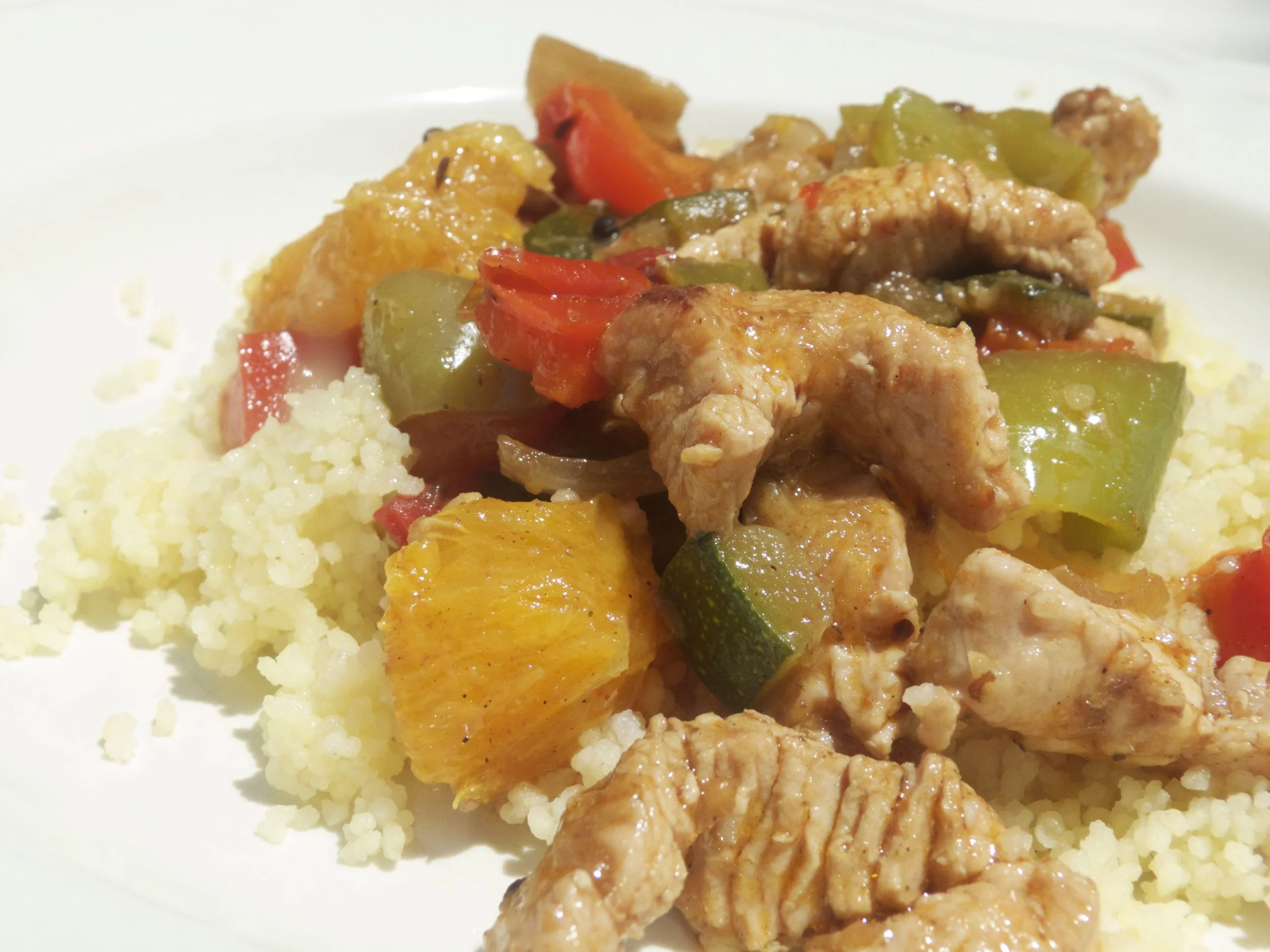 Pavo picante dulce a la jardinera