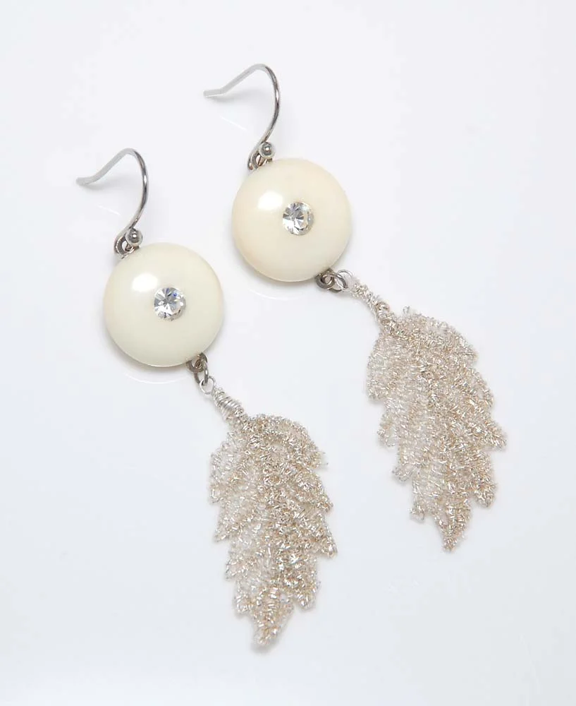Silver fern earrings
