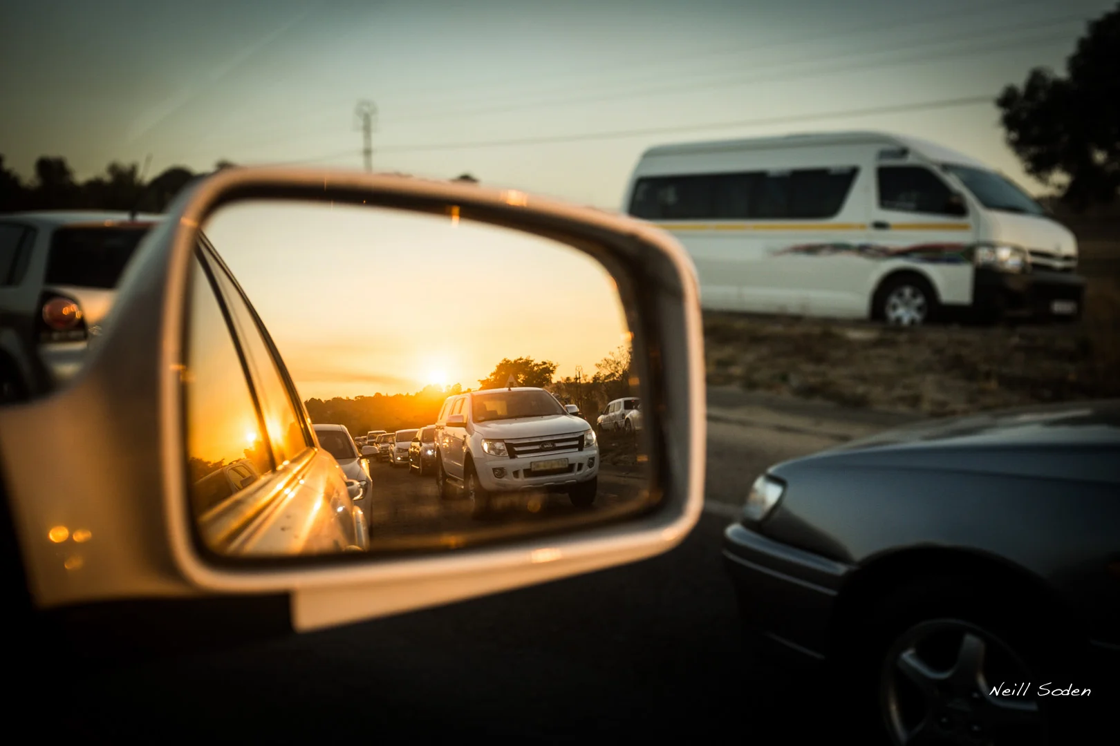 Traffic in the sunset 