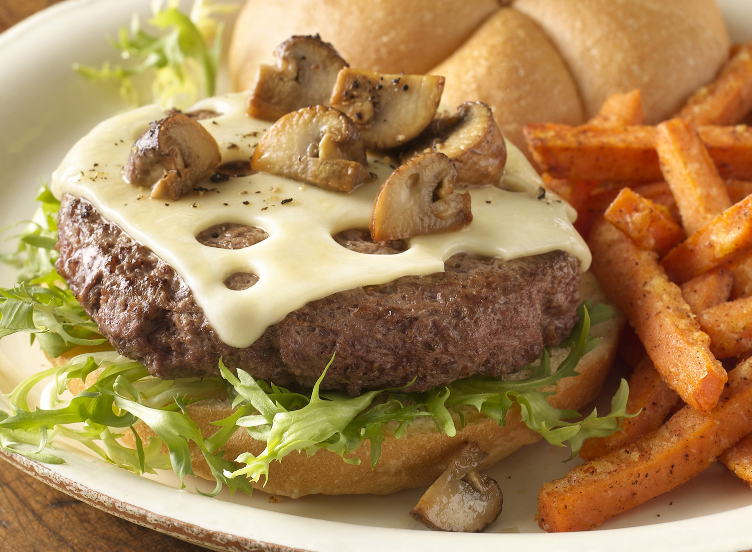 Mushroom Swiss Burger | Tony Kubat Photography