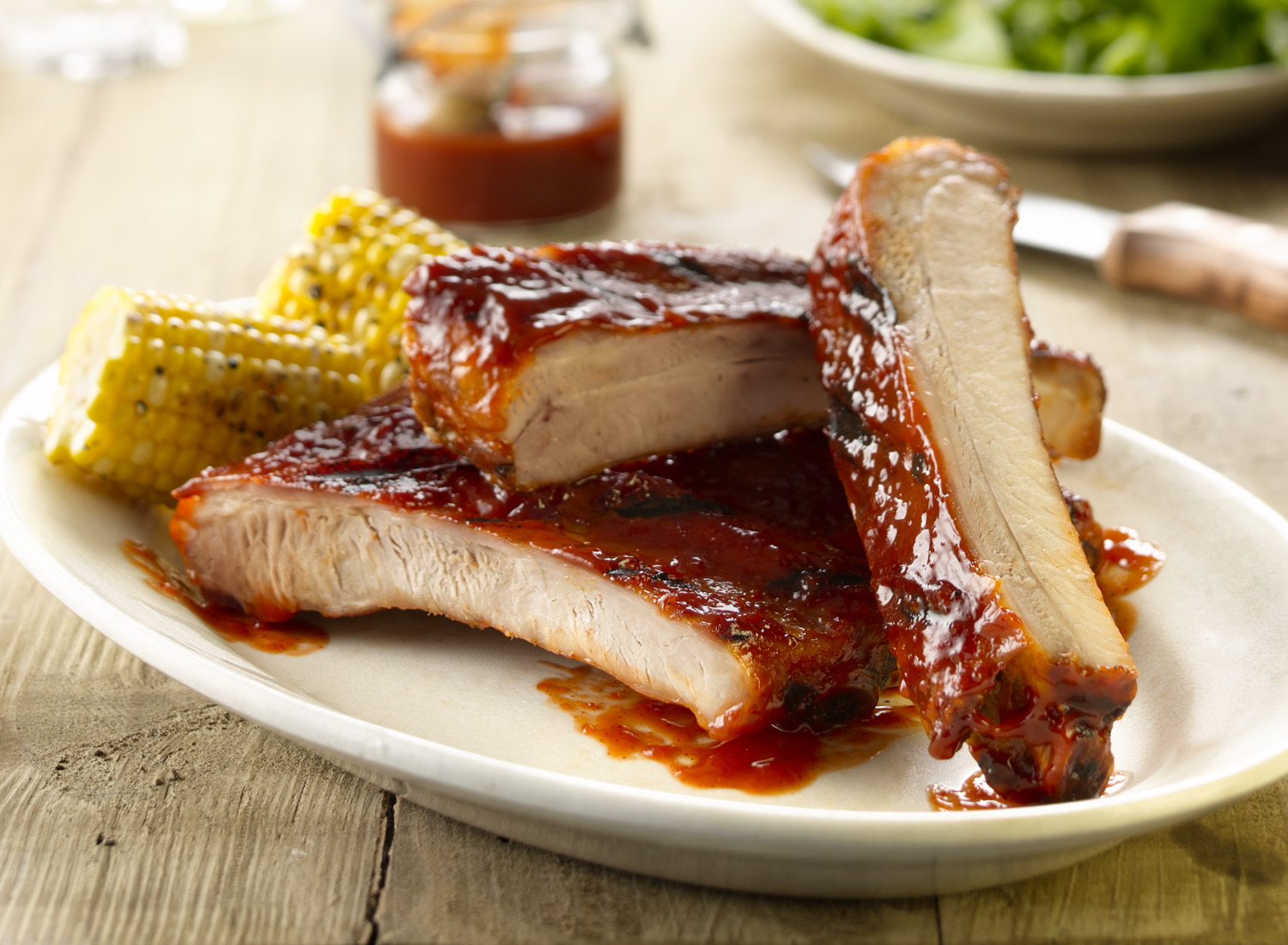 Barbeque Ribs With Grilled Corn | Tony Kubat Photography