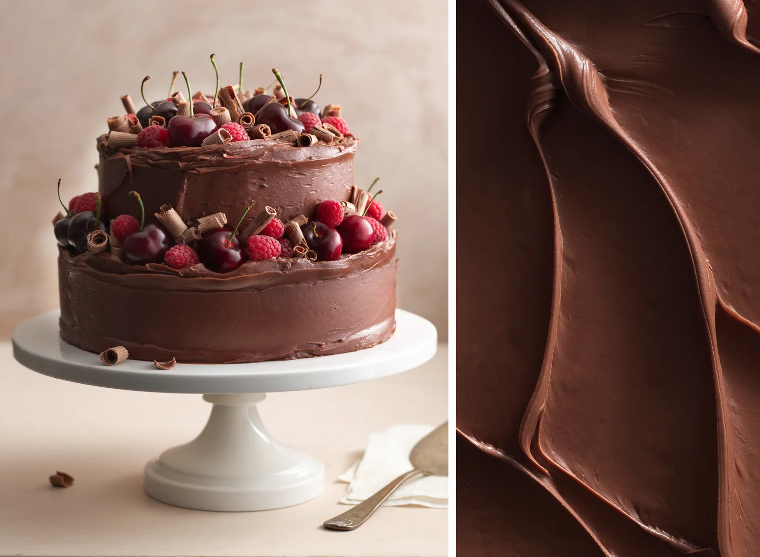 Raspberry Cherry Chocolate Cake | Tony Kubat Photography