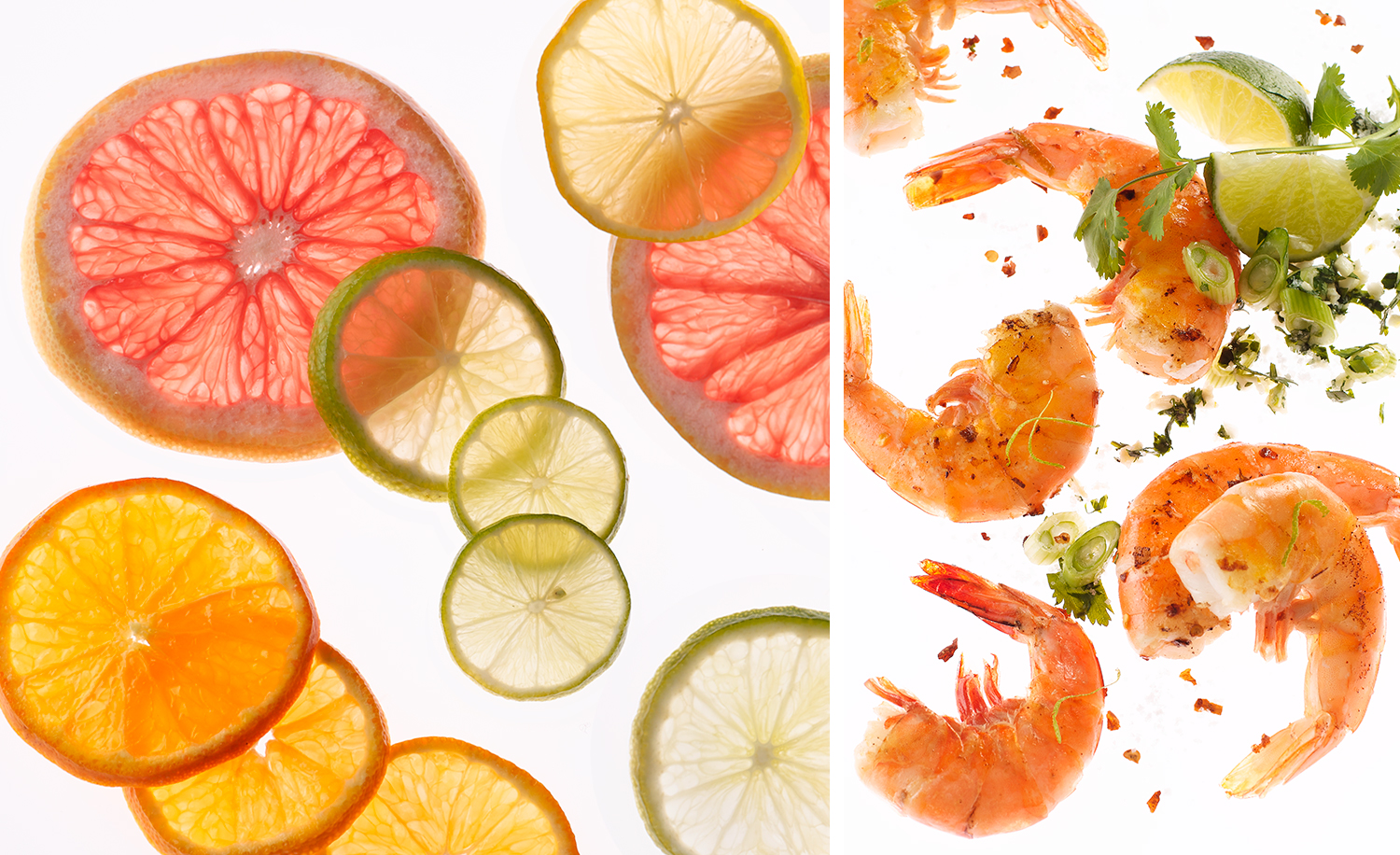 Fresh Citrus and Shrimp | Tony Kubat Photography