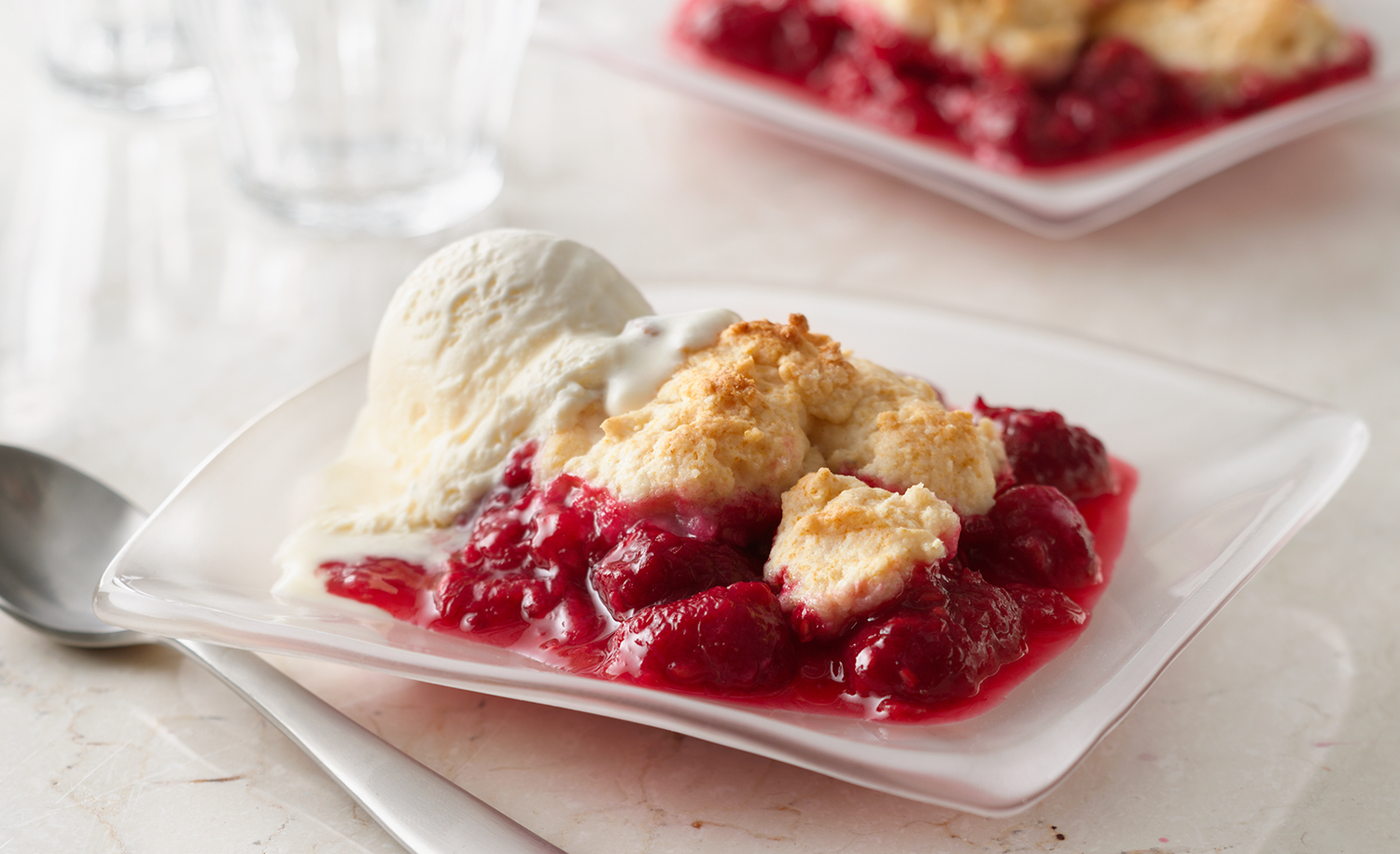 Fresh Raspberry Cobbler | Tony Kubat Photography