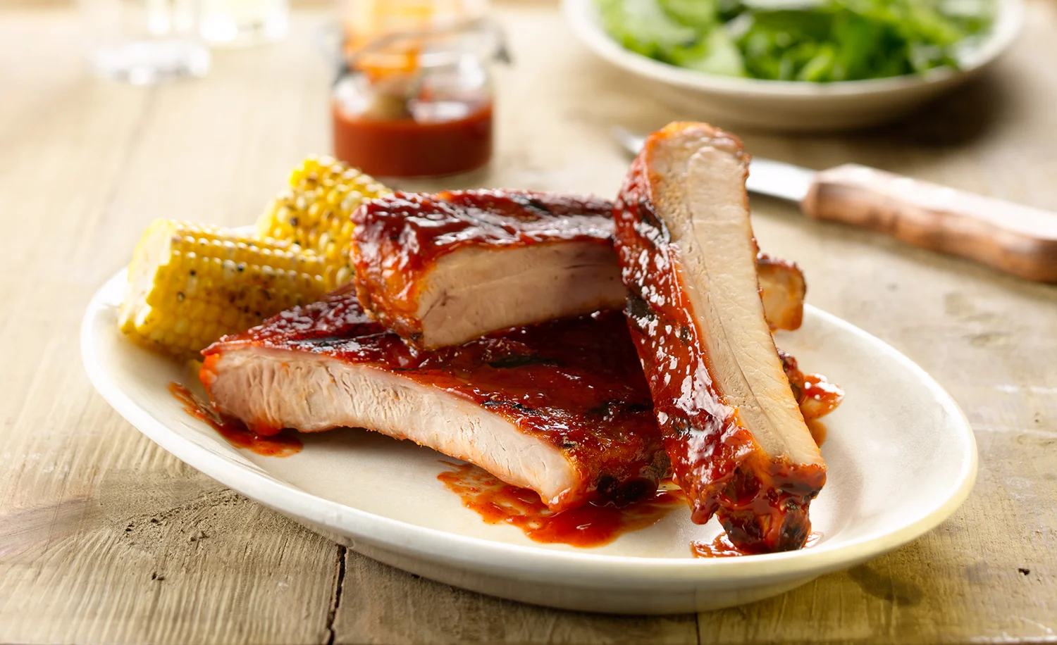 Barbeque Ribs With Grilled Corn | Tony Kubat Photography