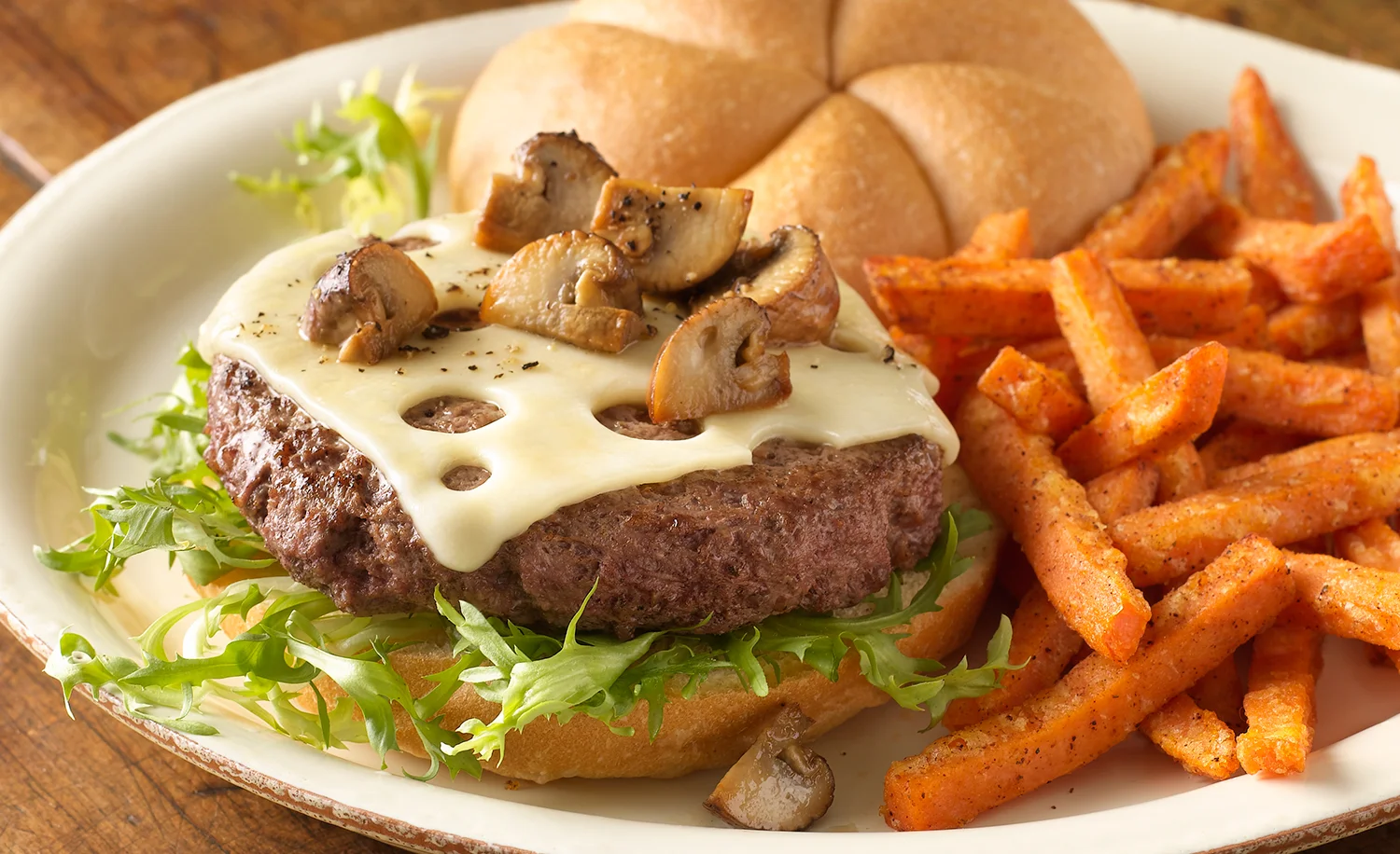 Mushroom Swiss Burger | Tony Kubat Photography