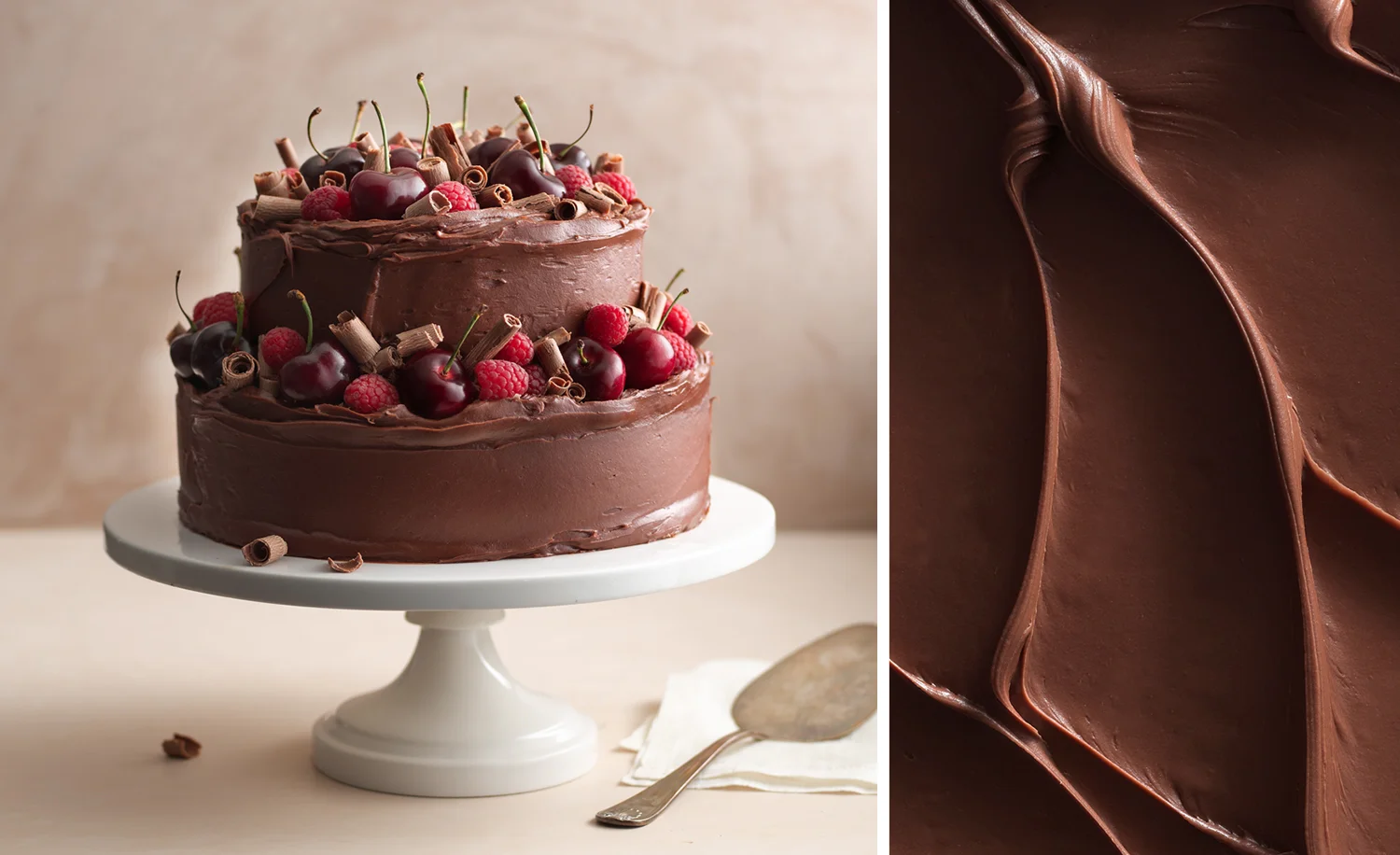 Raspberry Cherry Chocolate Cake | Tony Kubat Photography