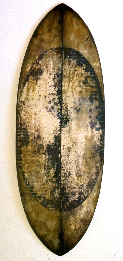 untitled 1999 40" x 12" industrial felt, fibre reactive dye, discharge printing, machine stitching