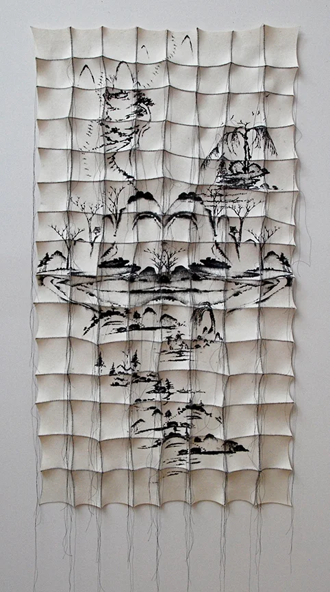 'trance' 2010 44" x 23" x 2" industrial felt, digitally engineered image, silkscreen printing, hand stitching 