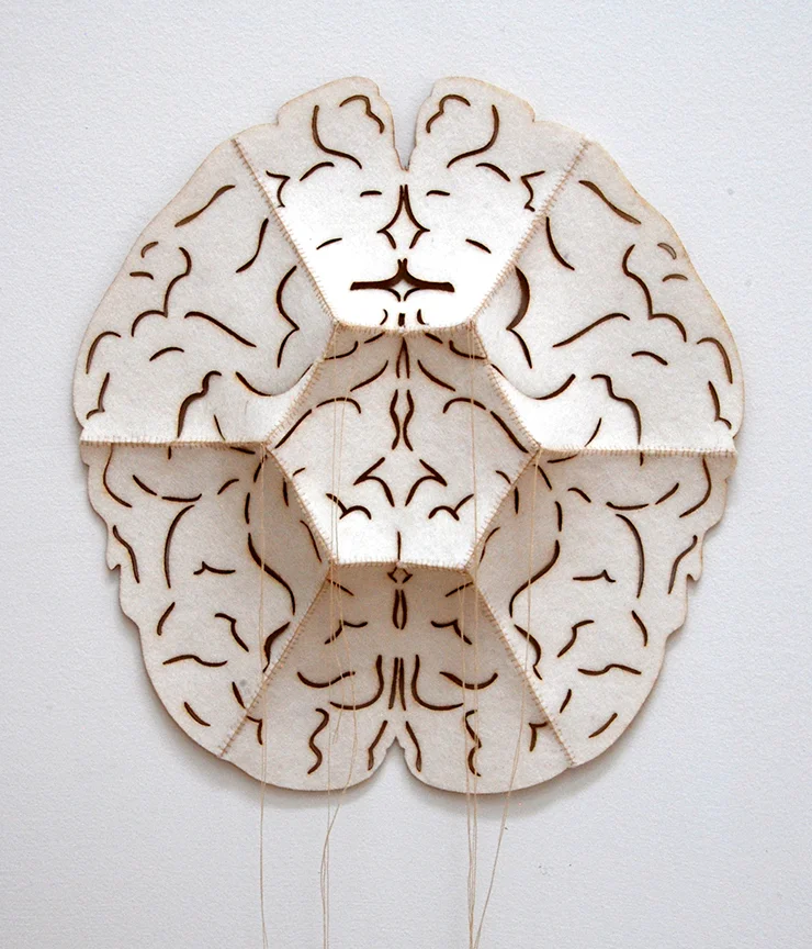 'nuepa 2' 2012 10" x 10" x 1.5" industrial felt, laser cutting, hand stitching 