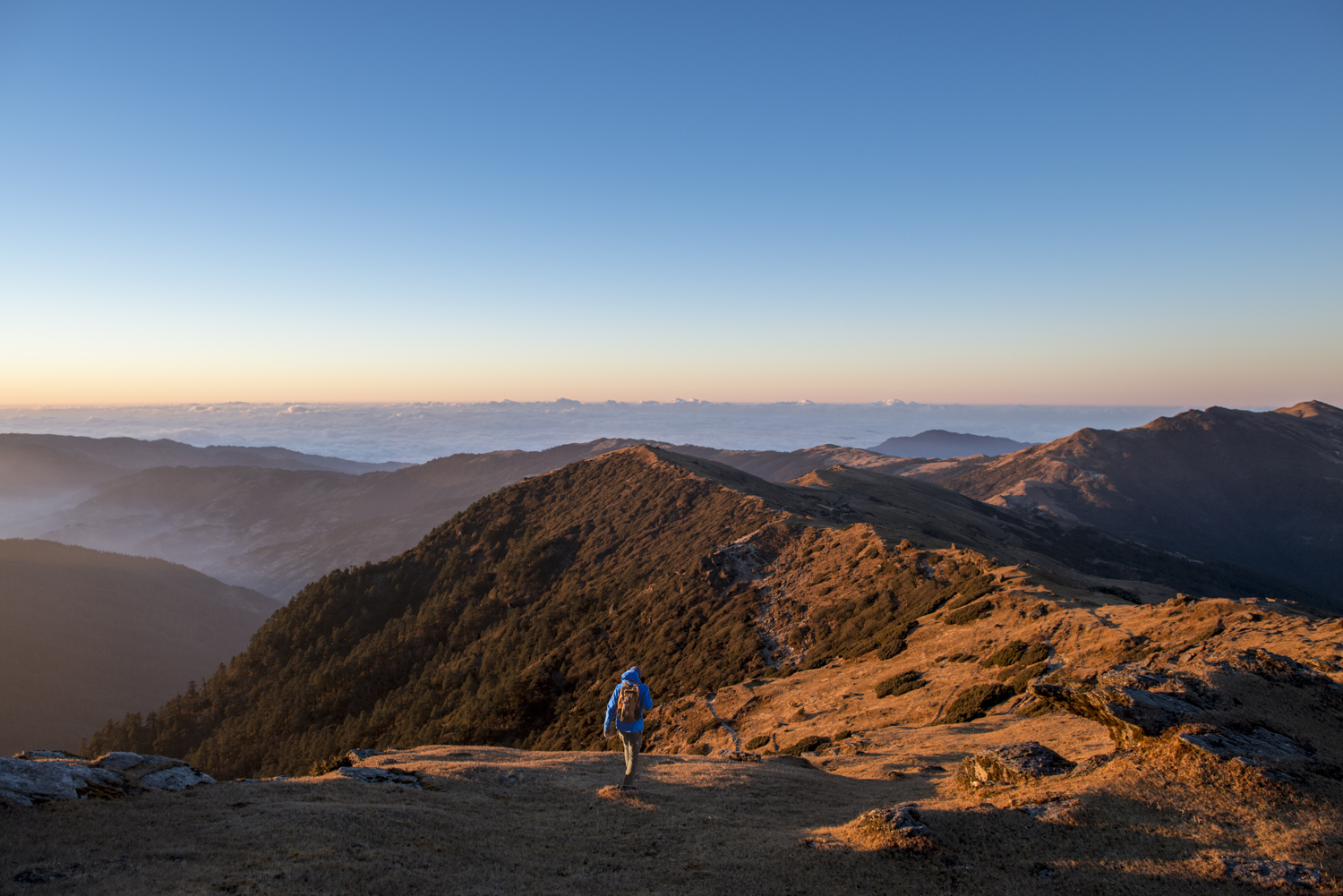 The Mid-hills bathed in a morning glow
