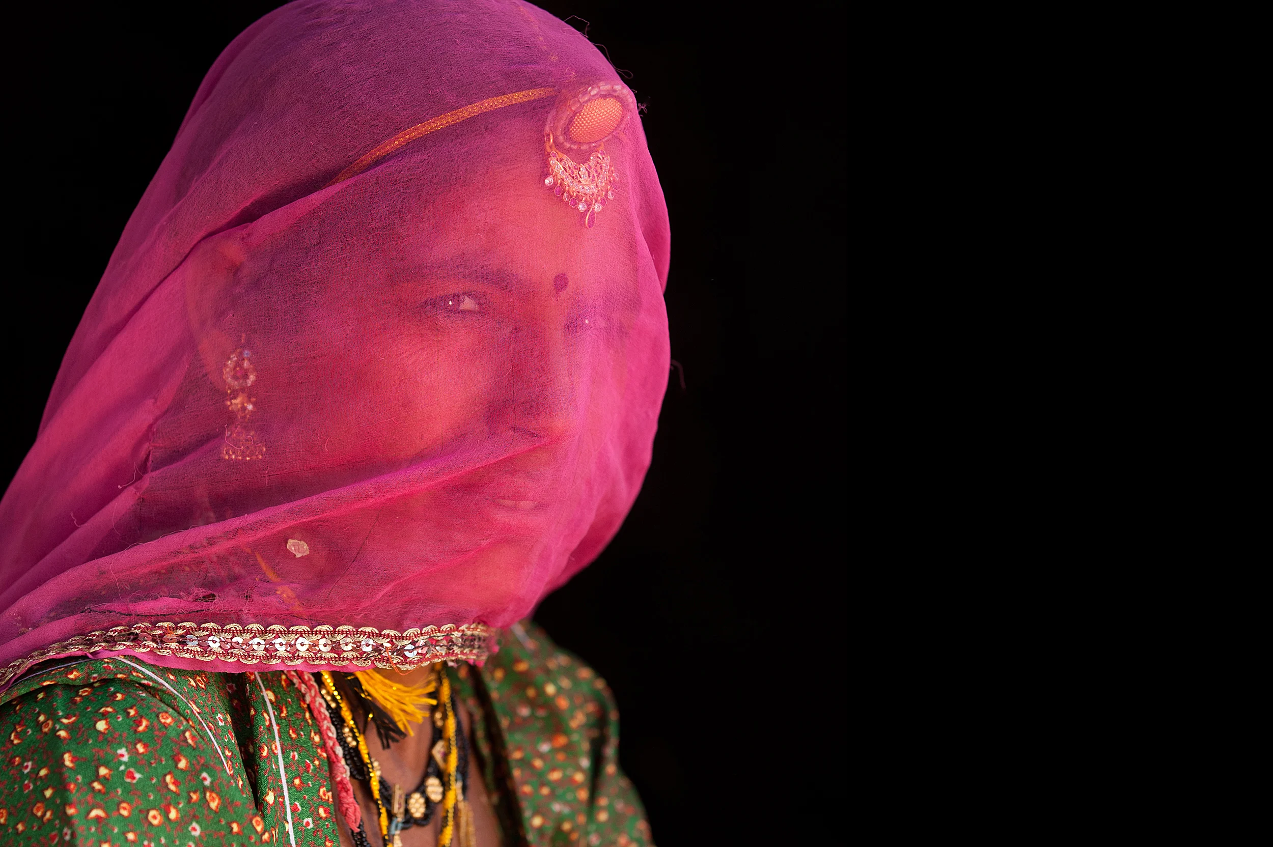  Woman wearing a Ghoongat  Rajasthan, India  