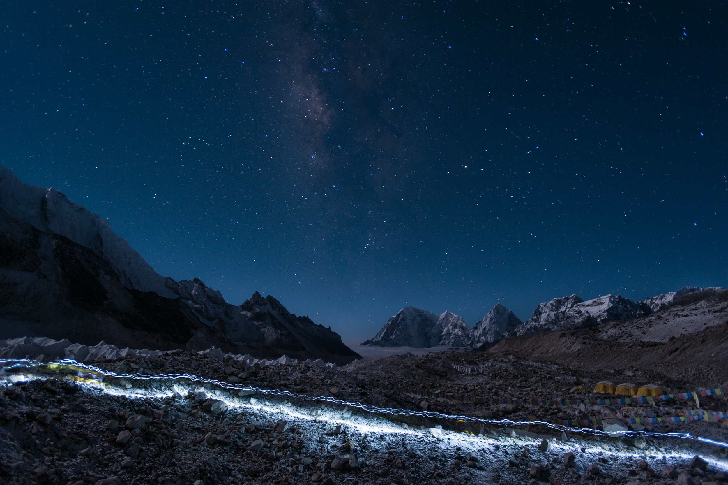  Sherpa's head torches  Everest base camp, Nepal  