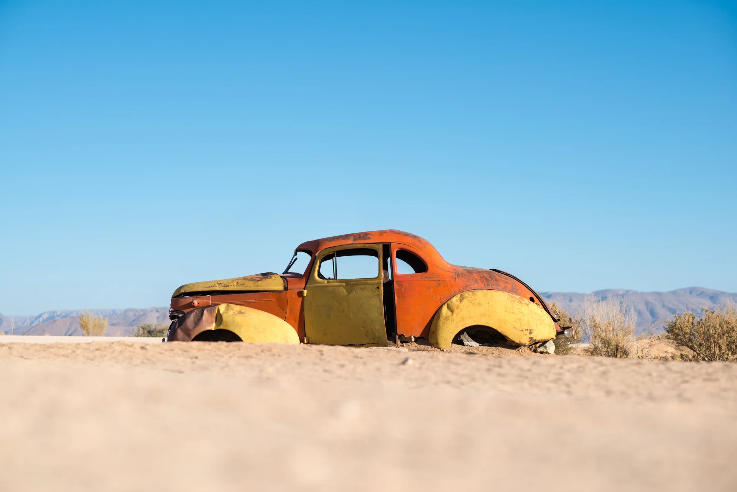 Namibia An abandoned car near the small town of Solitare in Namibia