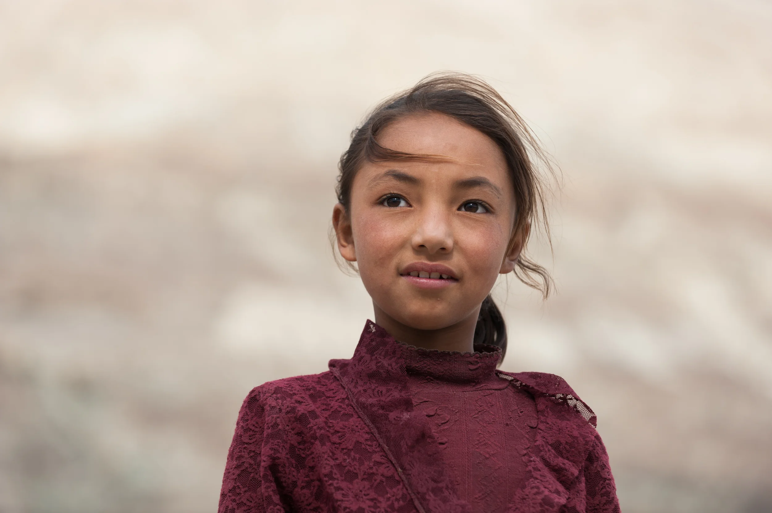 India - Ladakh A girl in the Nubra valley in Ladakh, one of the most isolated places in the world. The prospects for girls in these traditionally more liberal communities may be better than in many parts of India.