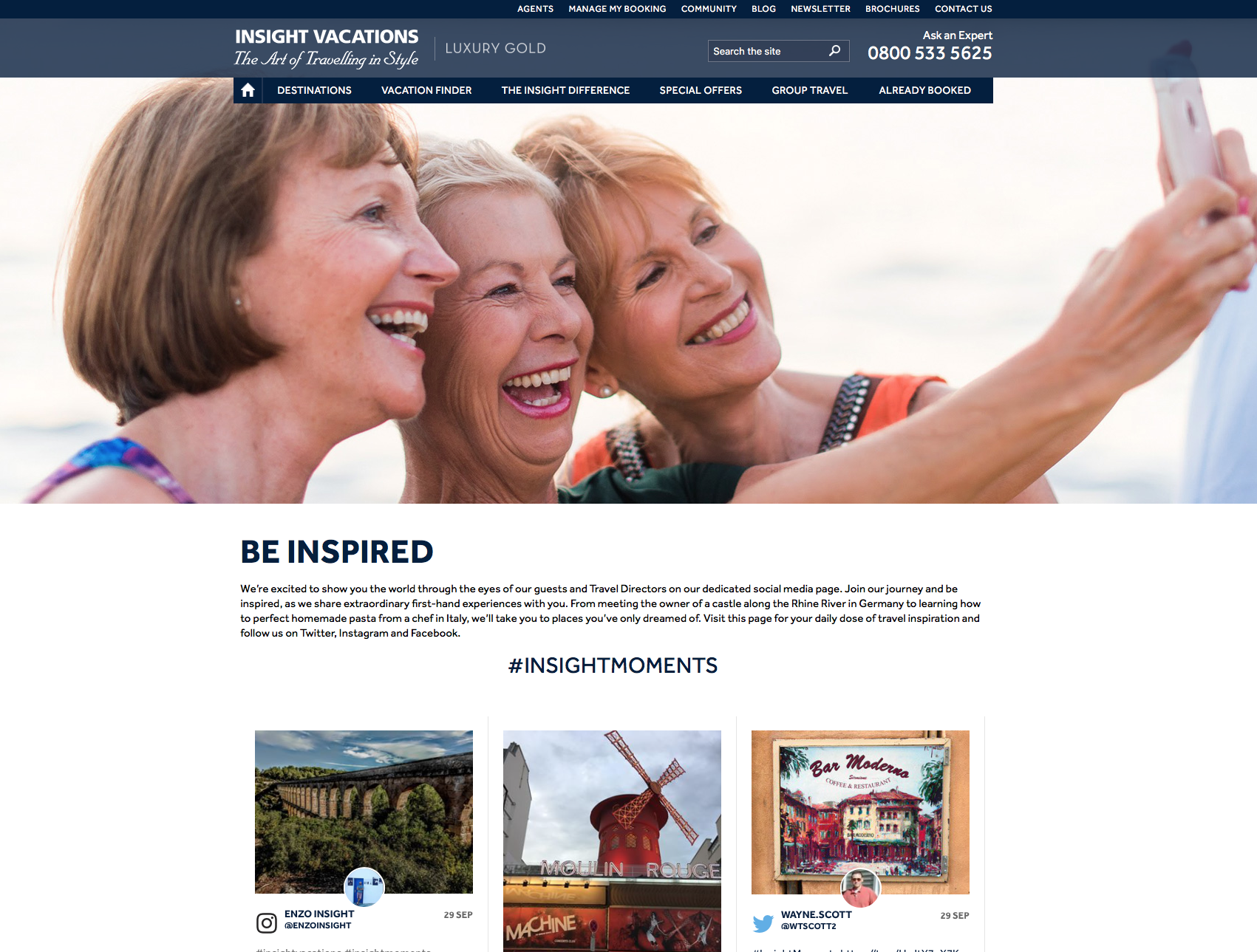 Insight Vacations Website