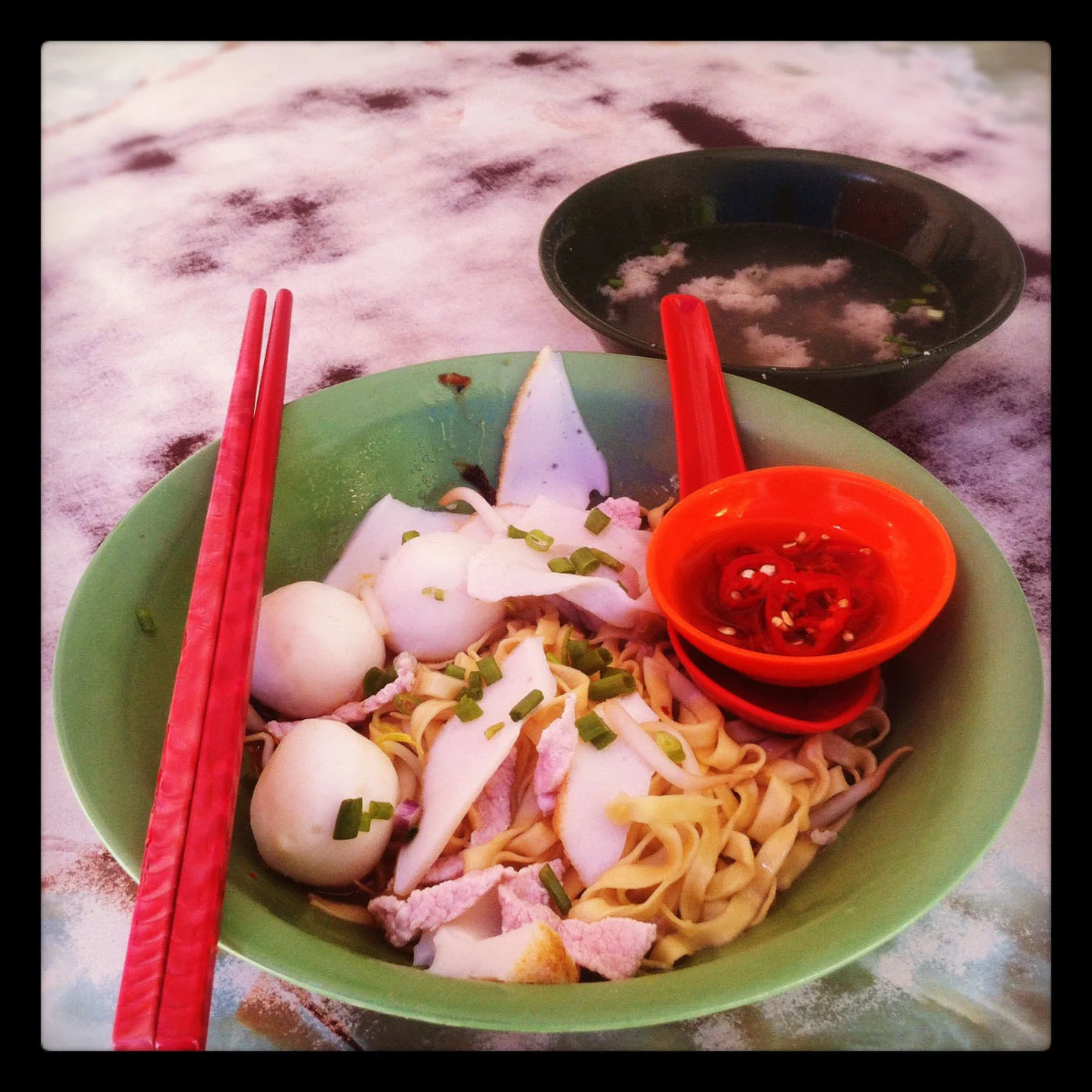 Food photo taken with the iPhone instagram app, Hefe filter applied 