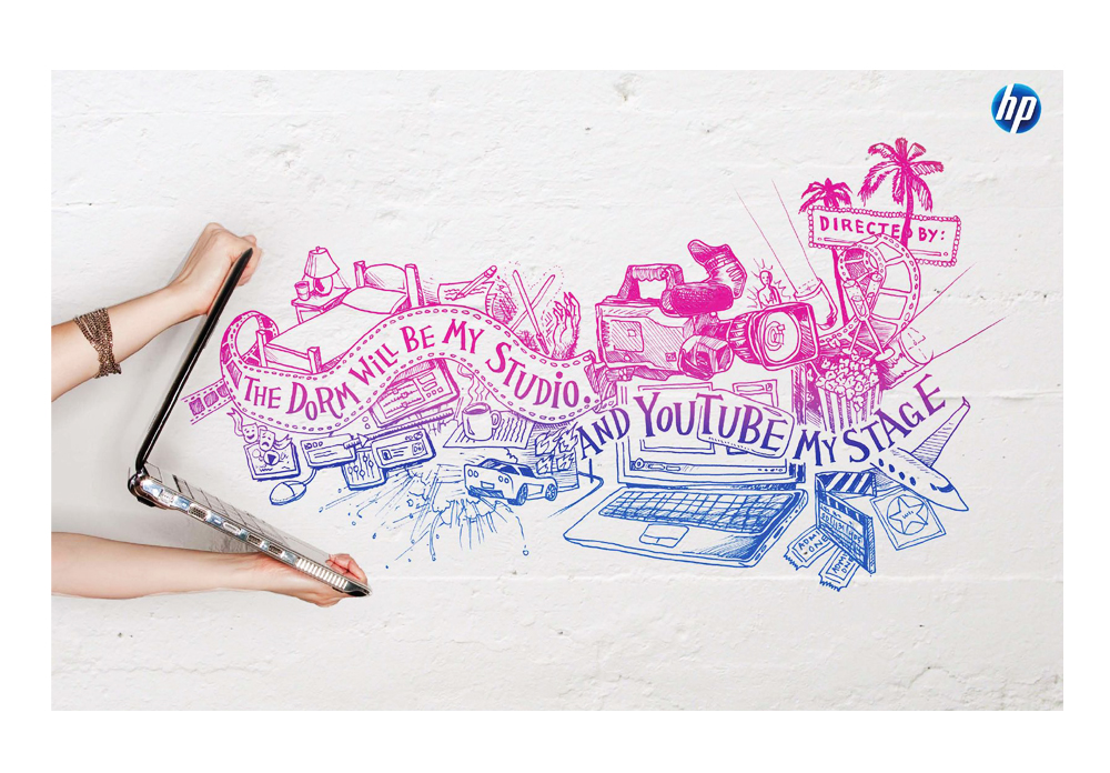 HP Back to School Ad Illustration