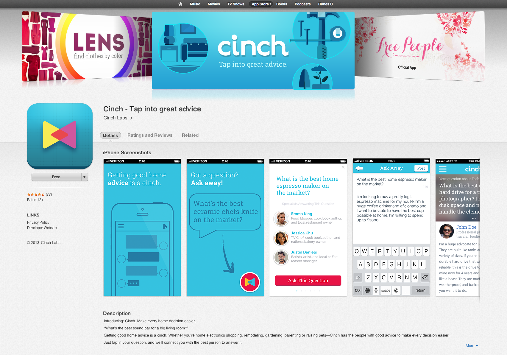 Cinch: Tap into great advice.
