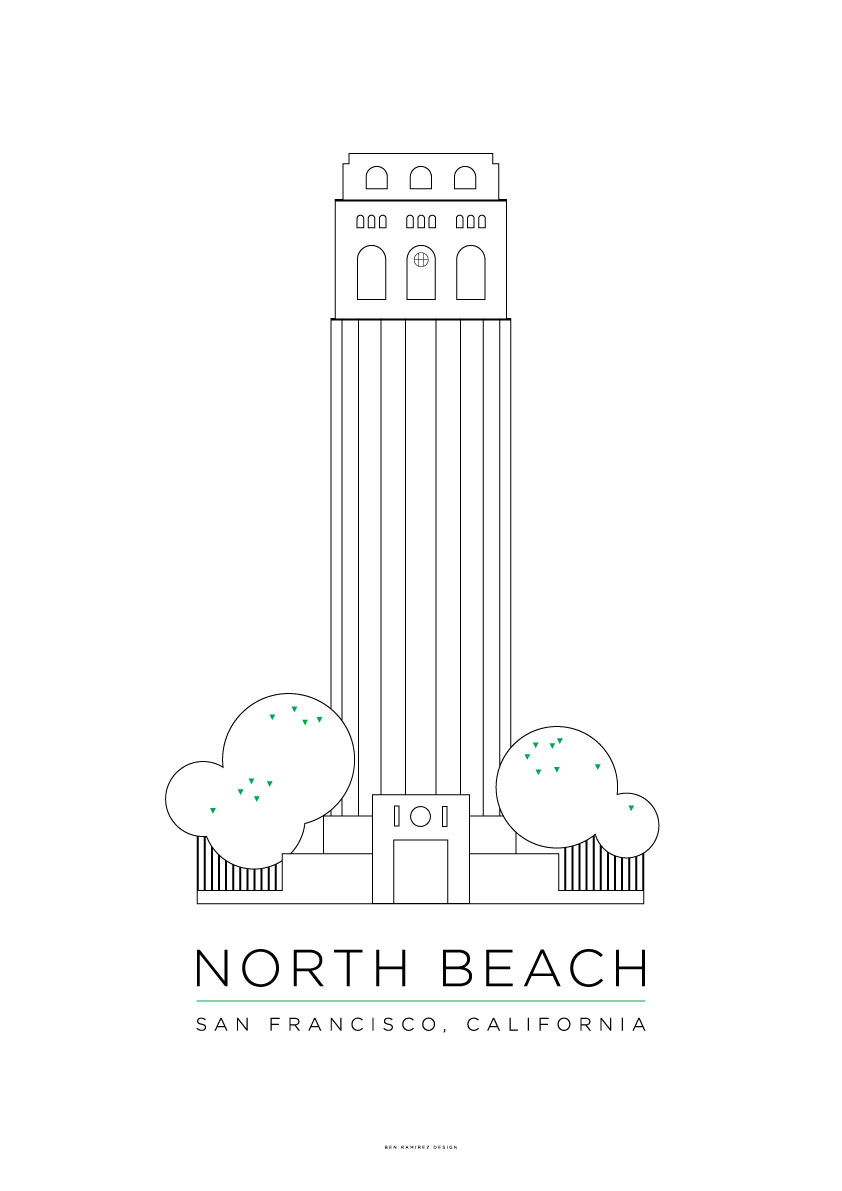 North Beach Letterpress Poster