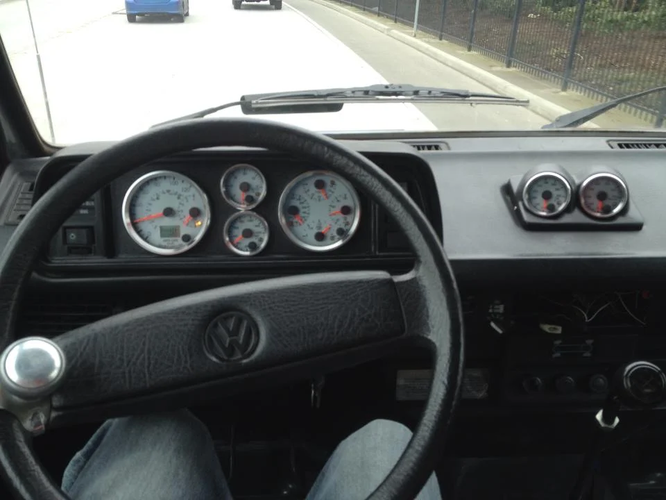 Custom gauge cluster we made for a TDI conversion. 