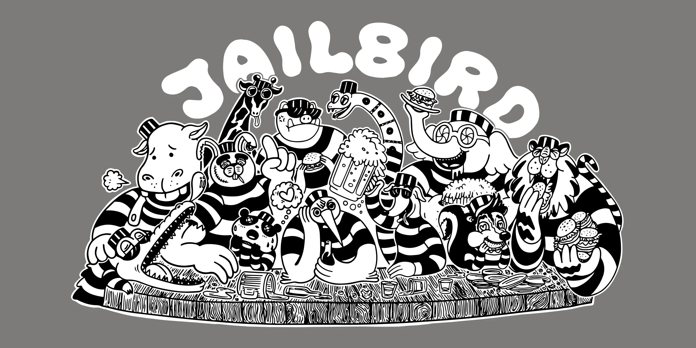 Knowing the mural painter, Emily’s ability (Bootleg Sign Co.) , I went ‘HAM’ and gave the design a final push with all the details. Everything was finalized and vectorized in Illustrator before delivering the design to Emily.