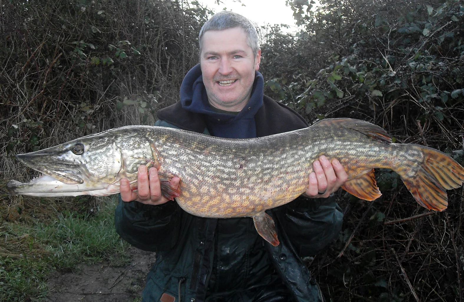 My largest pike from Landridge pit, 18lb 14ozs. Caught on a mackerel tail.