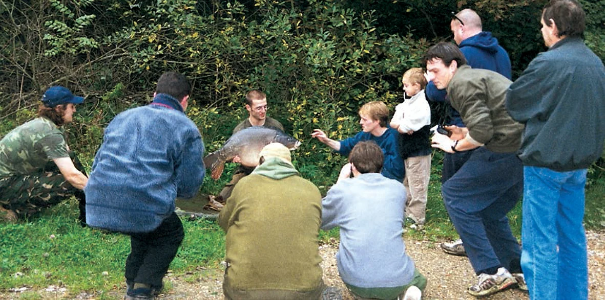 The capture of Car Park lake's 'Pearly' draws a crowd