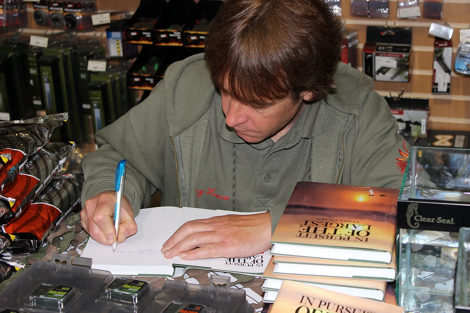With book signing, rig explanations, Terry tried his best to answer all questions