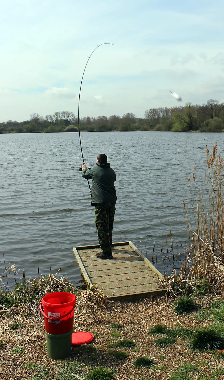 Spombs away! Putting out some bait for the bream