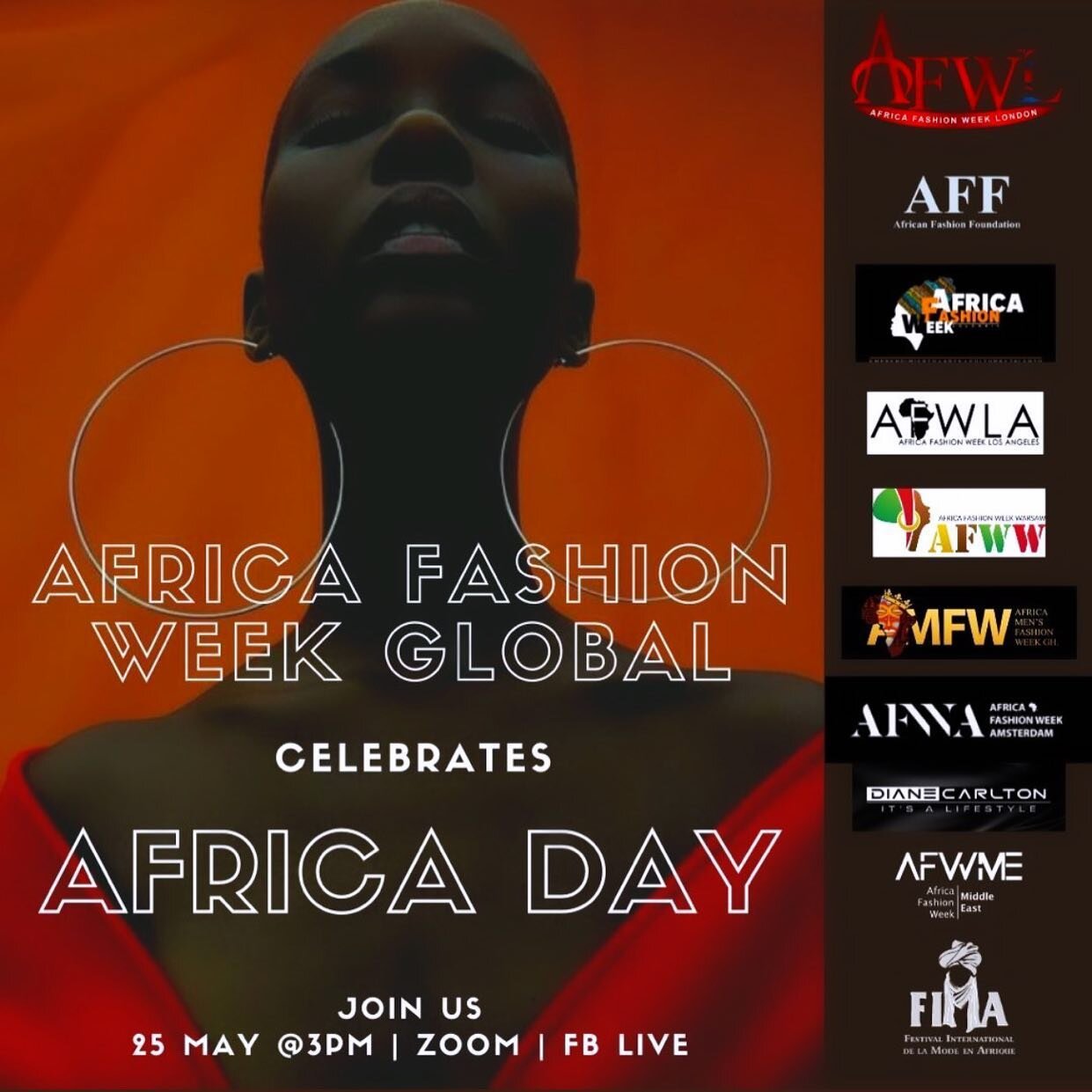 In honor of Africa Day, tomorrow 25 May, Africa Fashion Week Los Angeles is excited to take part in the first @zoom_video_communications meet-up of the founders of other Africa Fashion Weeks around the world, hosted by @afwlondon . In attendance will