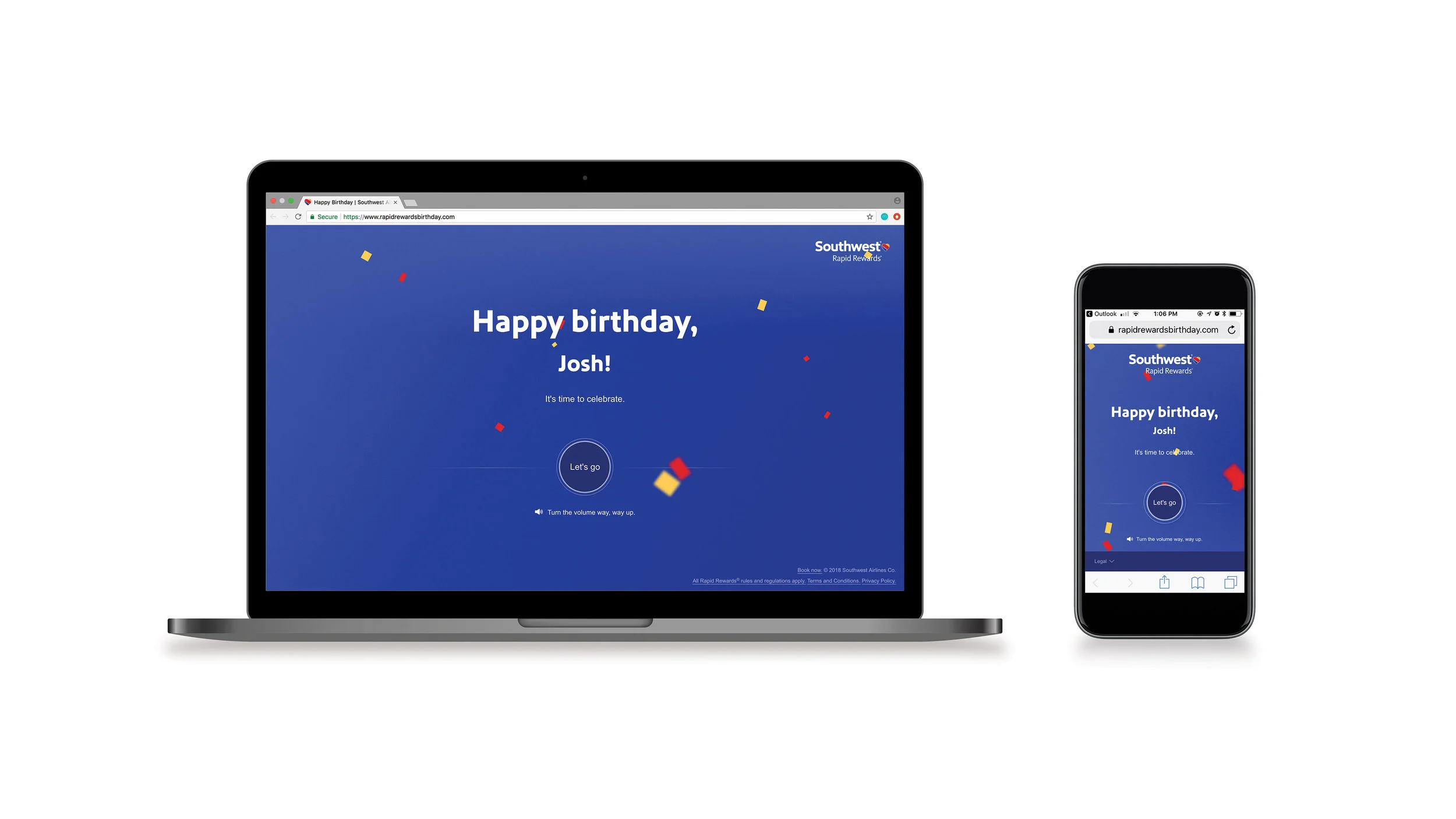  A custom birthday experience for you, compatible with desktop and mobile. 