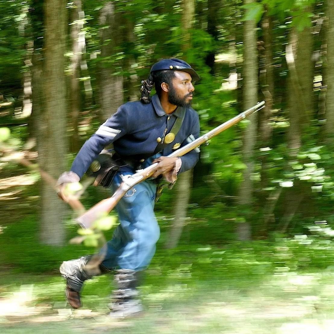 This photo of @sabertooth36 in action turned out really cool! 
#reenactor #usct #unitedstatescoloredtroops #wilsonswharf #fortpocahontas