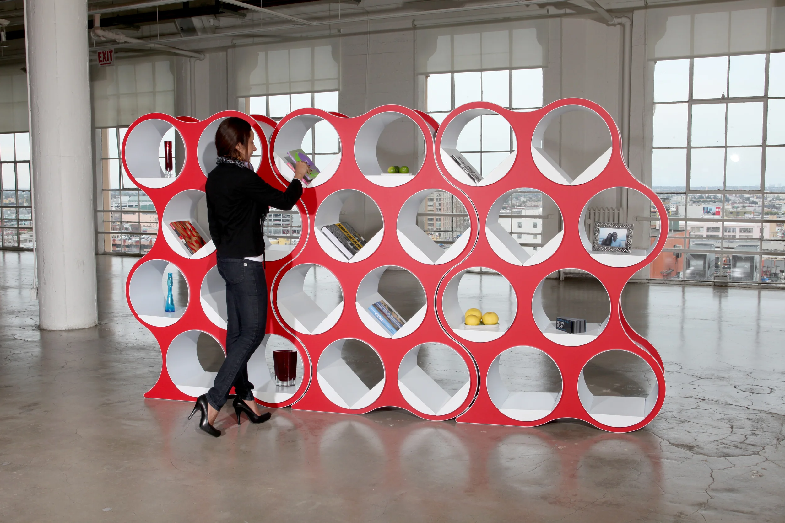 Trio of Bolla 8 shelving units. 