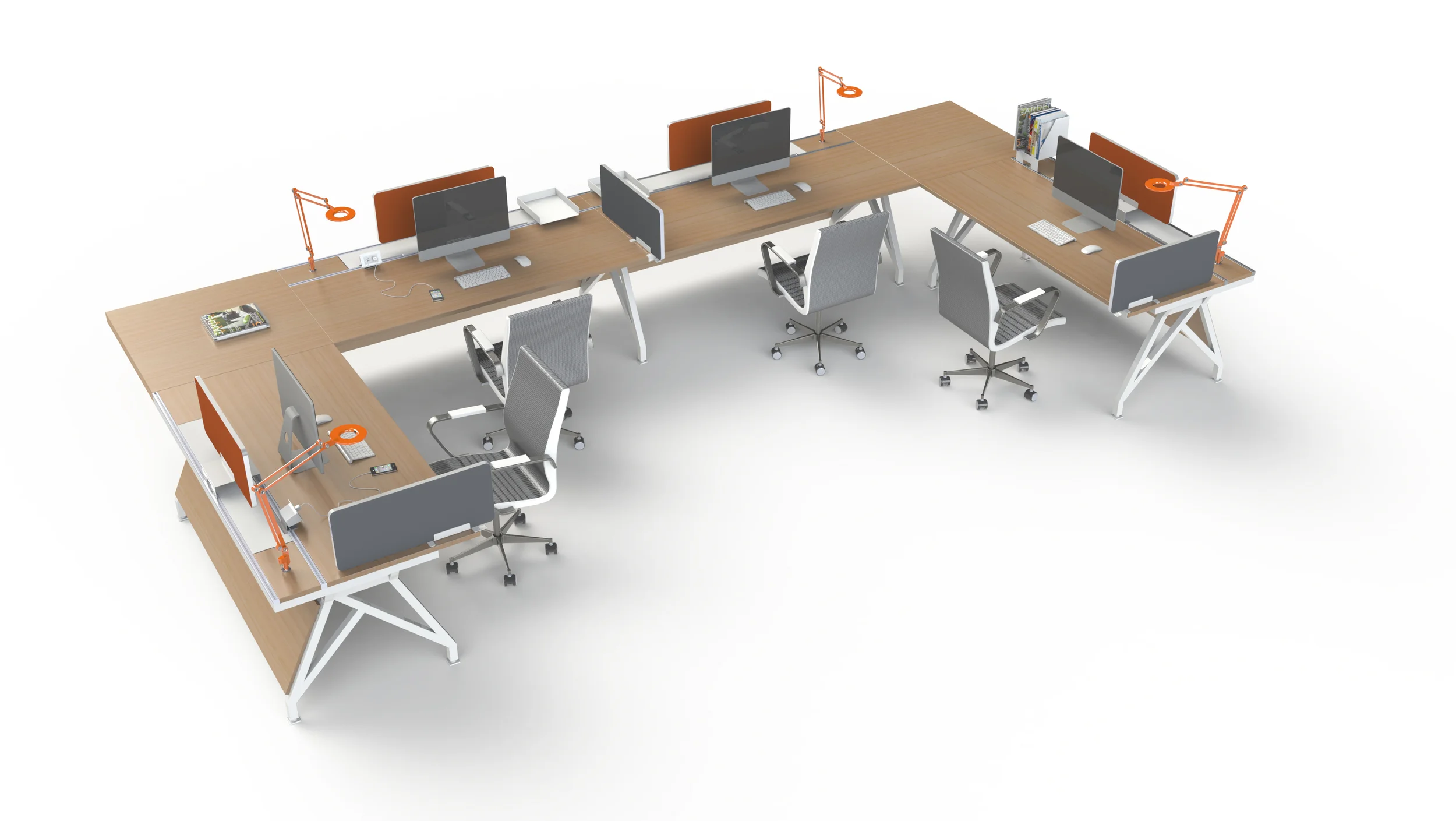 EYHOV Team with Privacy Screens and Integrated Task Lighting