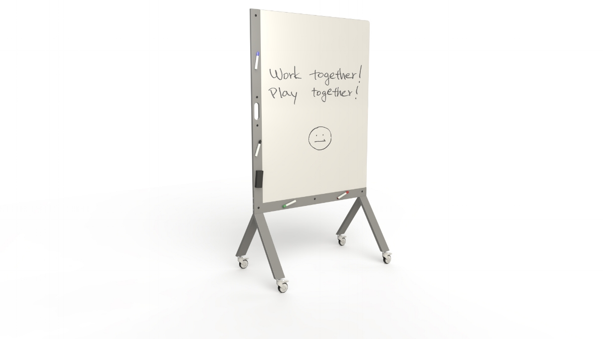 MARC, the Mobile Marker White Board with Handle Silver