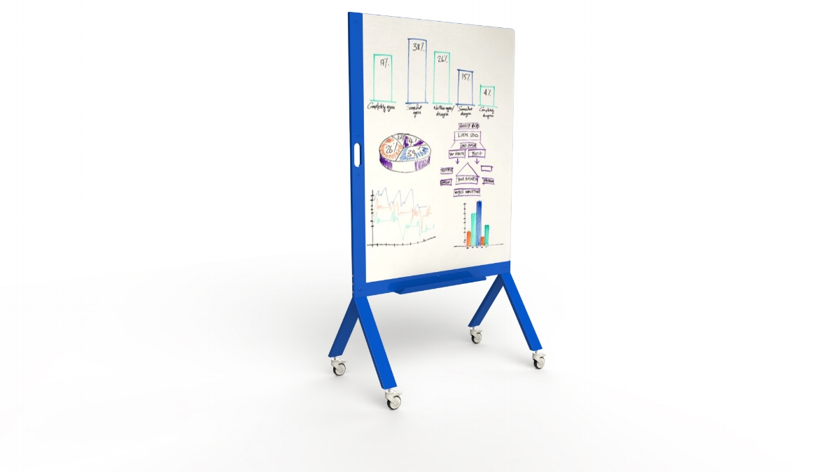 MARC, the Mobile Marker White Board with Handle Blue