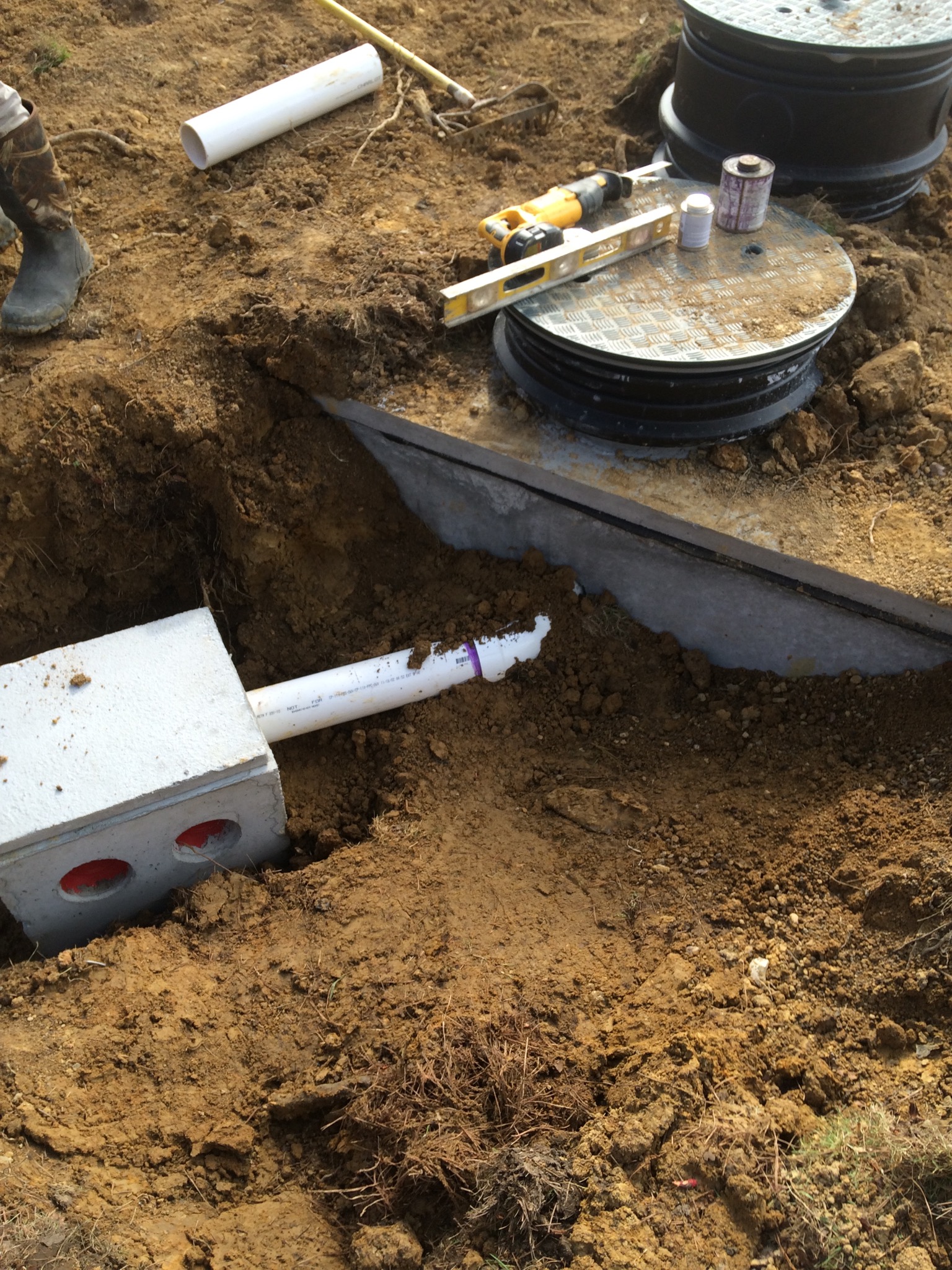 Closer view of septic D-BOX | Shore Quality Contracting, LLC