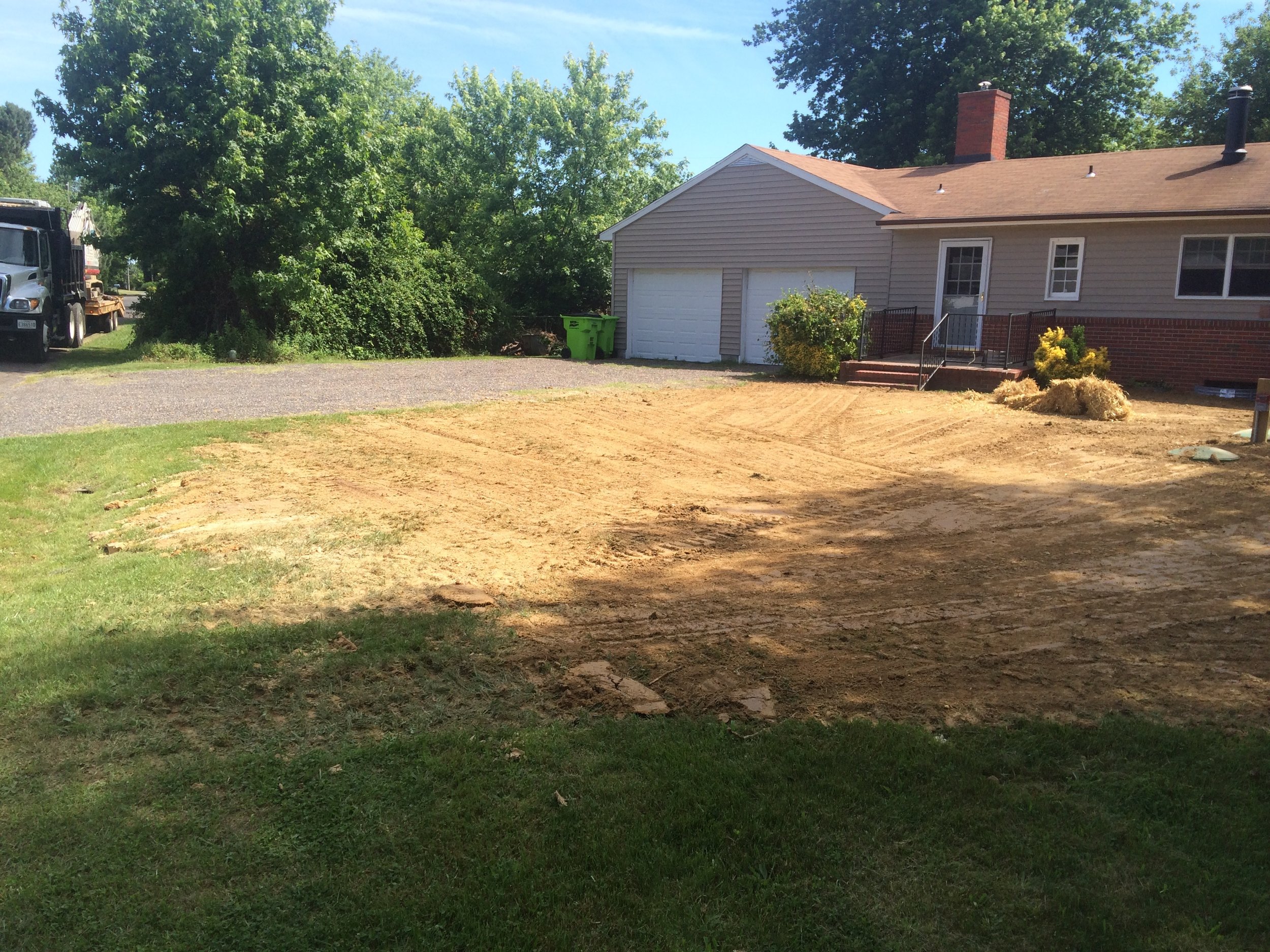 Final grading of yard post septic install | Shore Quality Contracting, LLC