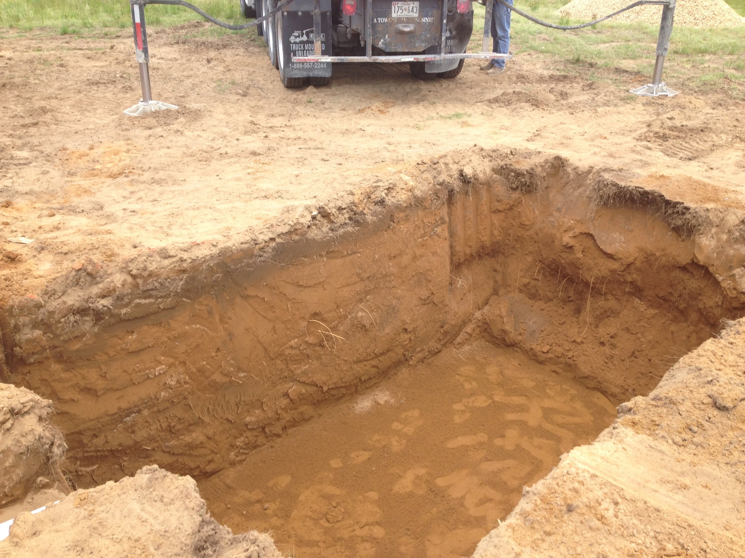 Excavated septic tank area | Shore Quality Contracting, LLC