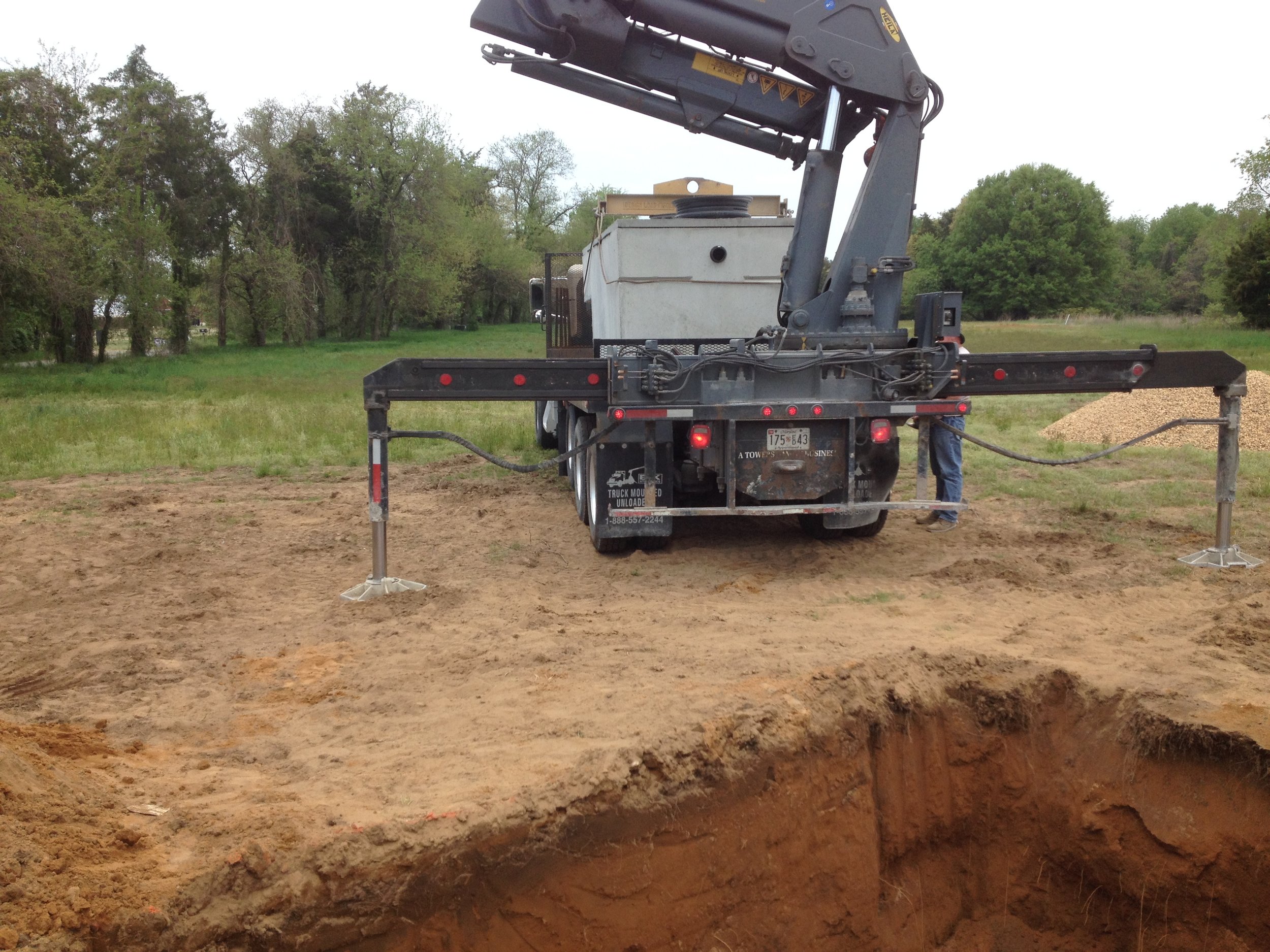 Prepping to set septic tank | Shore Quality Contracting, LLC