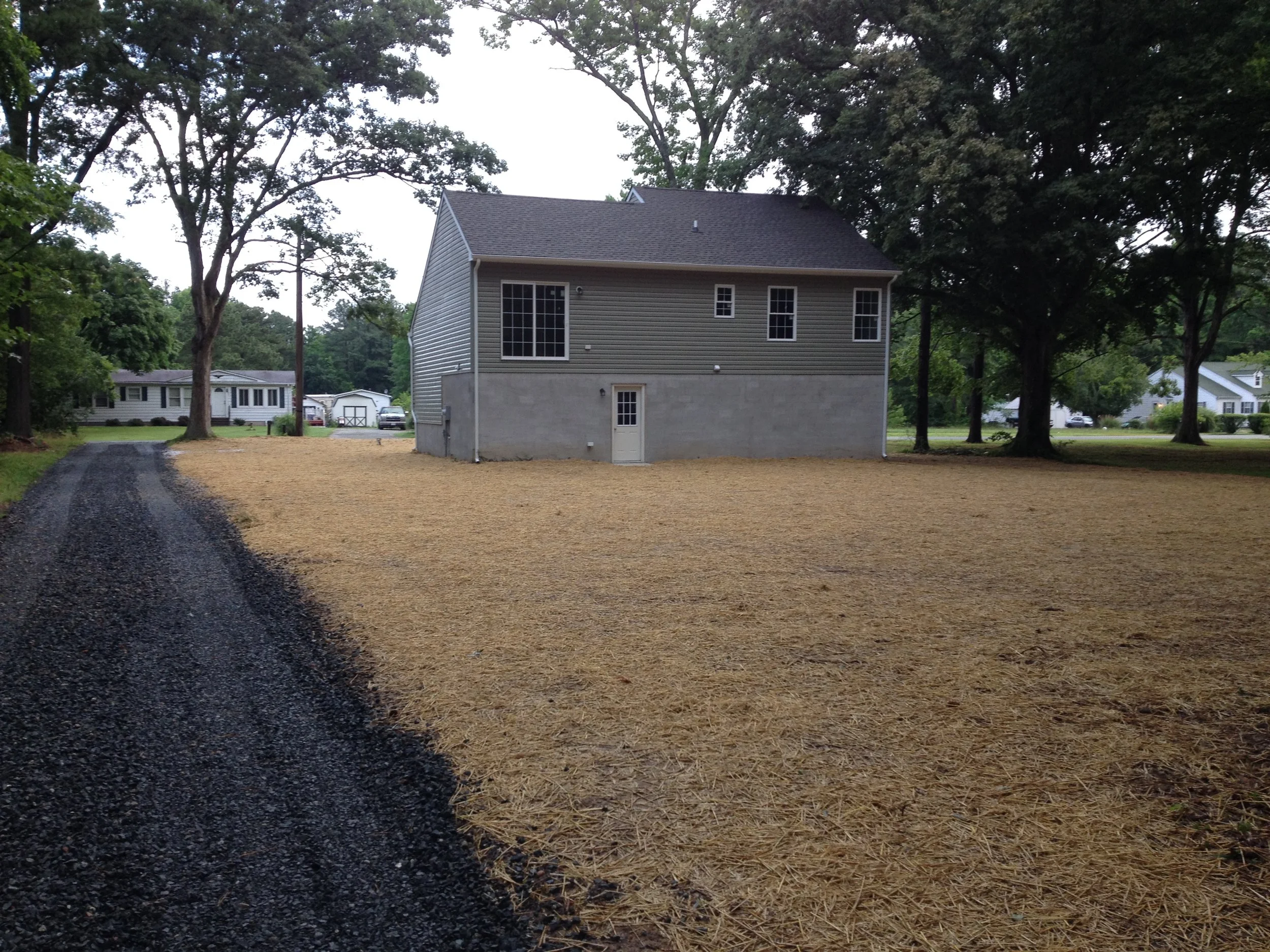 Back yard final grading of new construction | Shore Quality Contracting, LLC